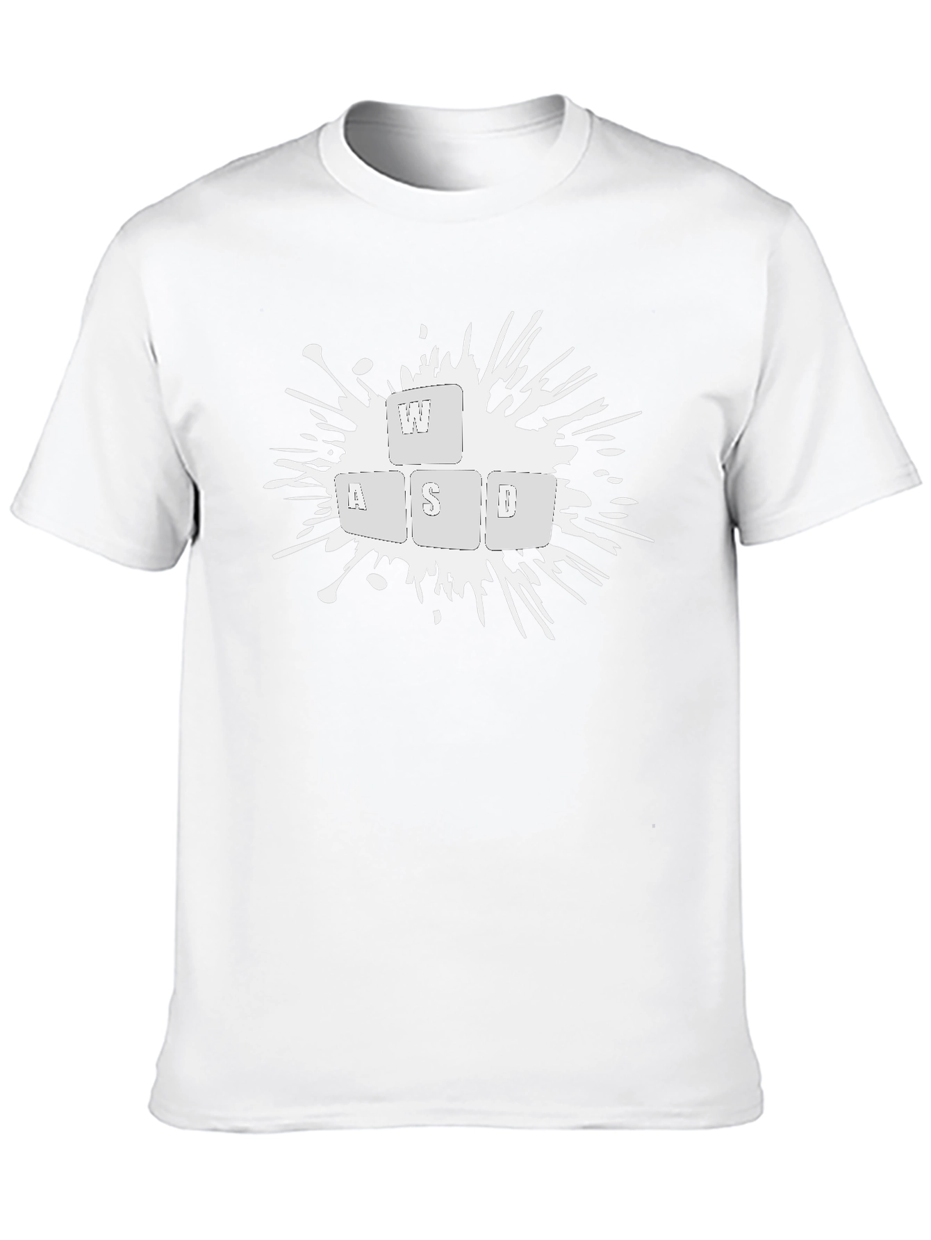 Gamer WASD Keyboard Splash Graphic Black T-Shirt