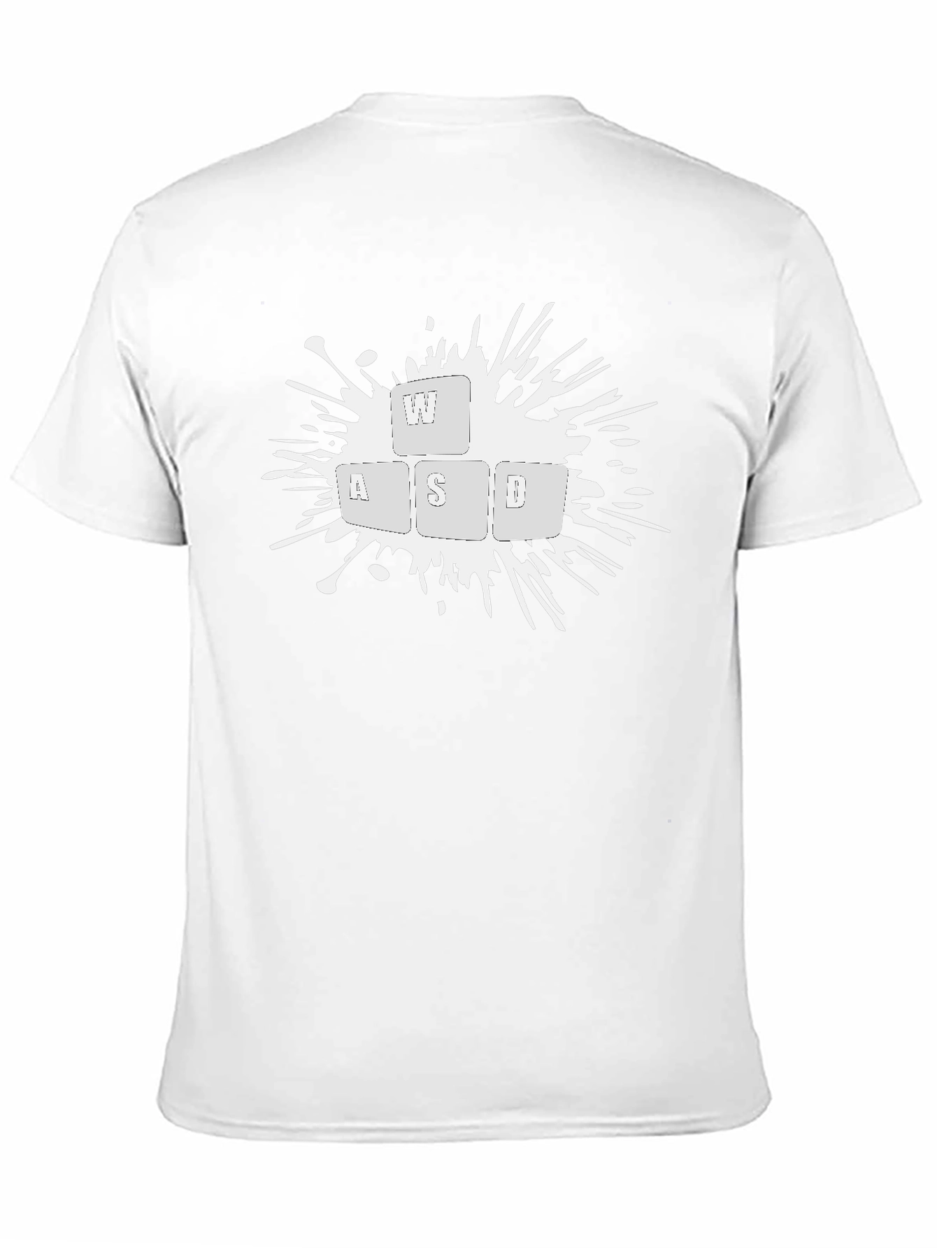 Gamer WASD Keyboard Splash Graphic Black T-Shirt