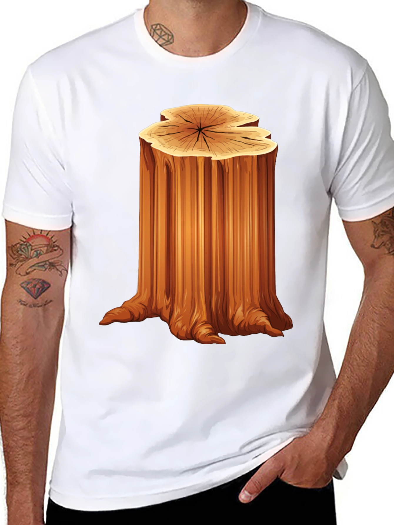 Nature Tree Stump Graphic T-Shirt