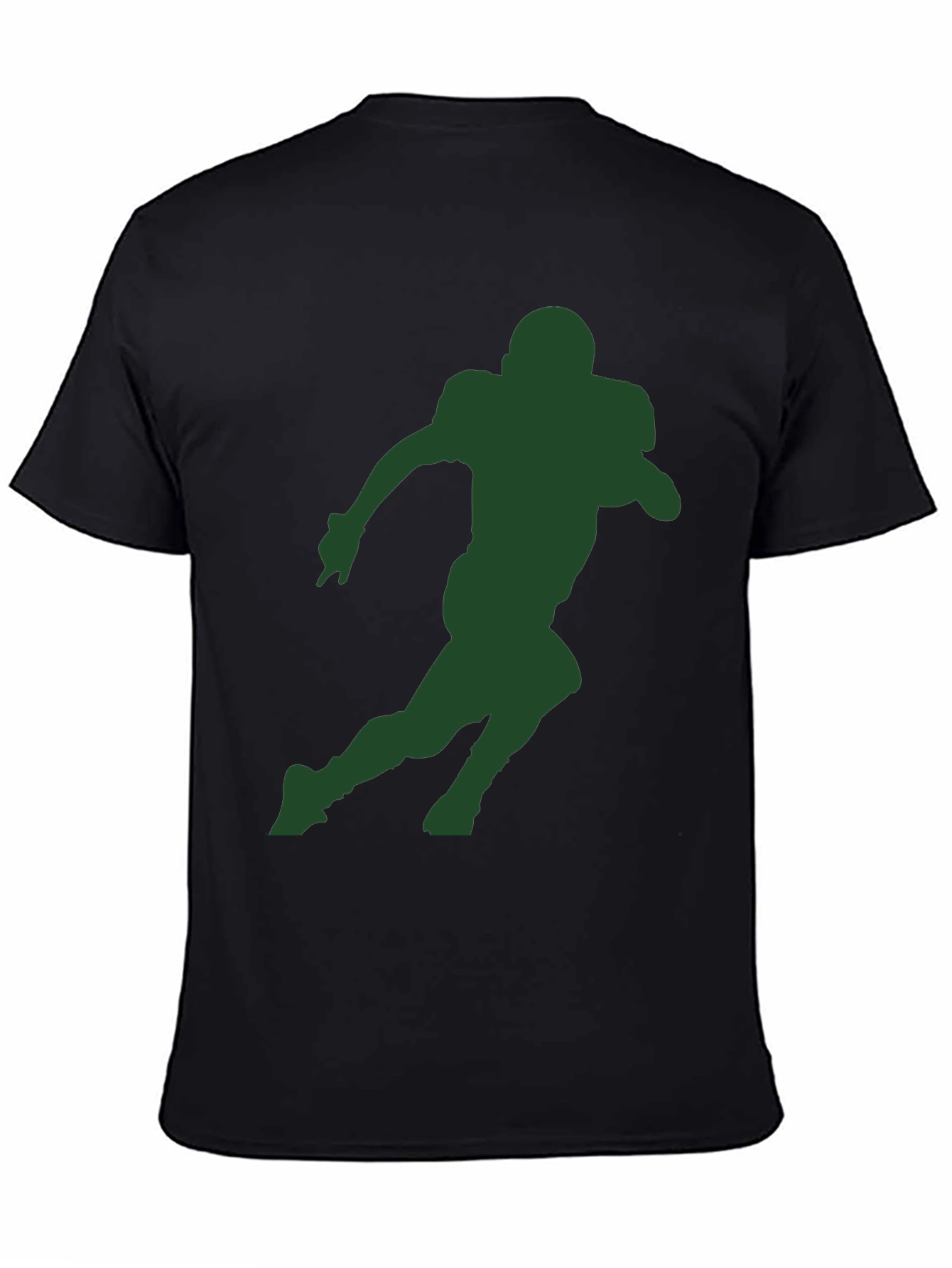Football Player Silhouette Black T-Shirt