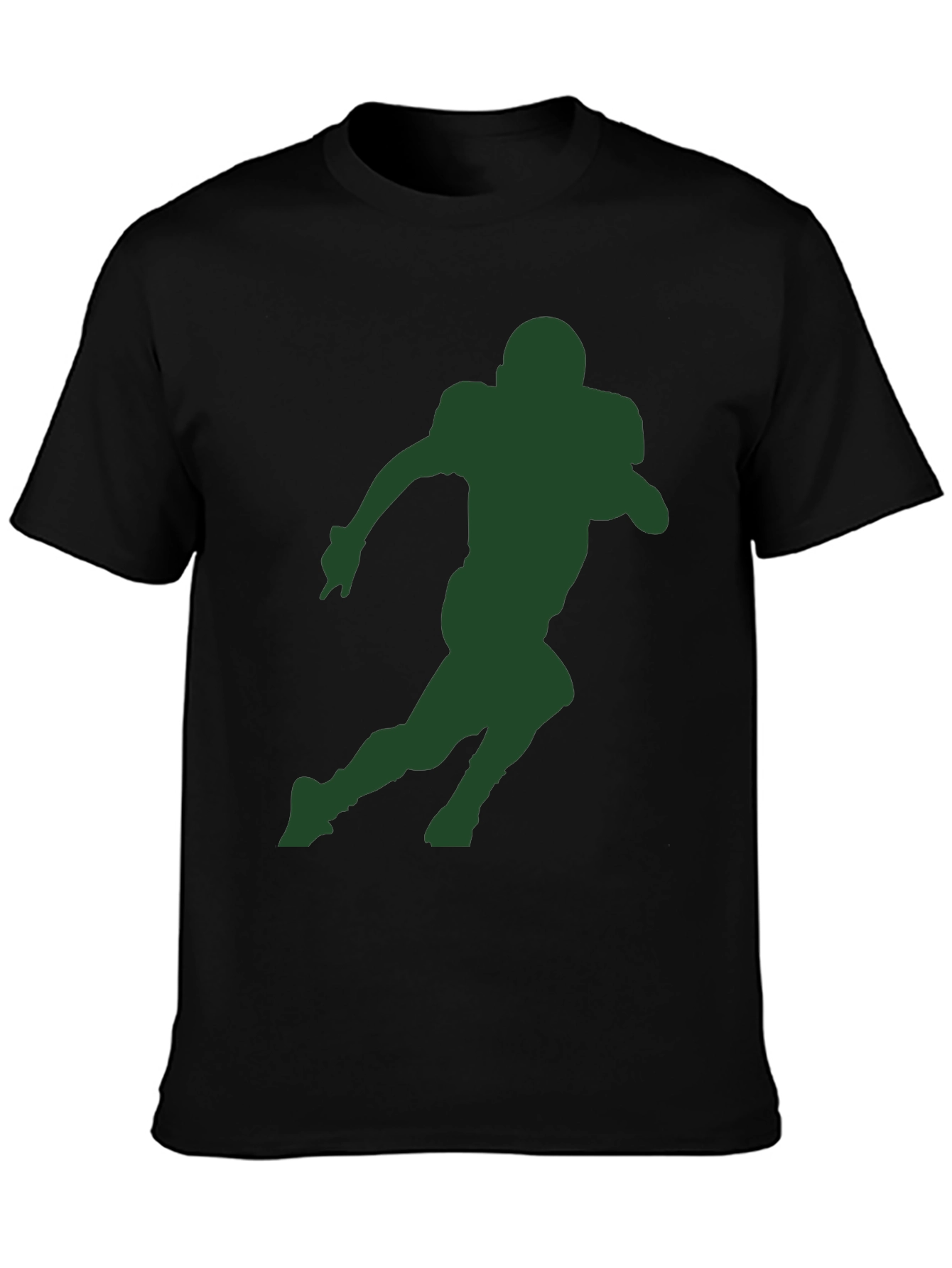 Football Player Silhouette Black T-Shirt