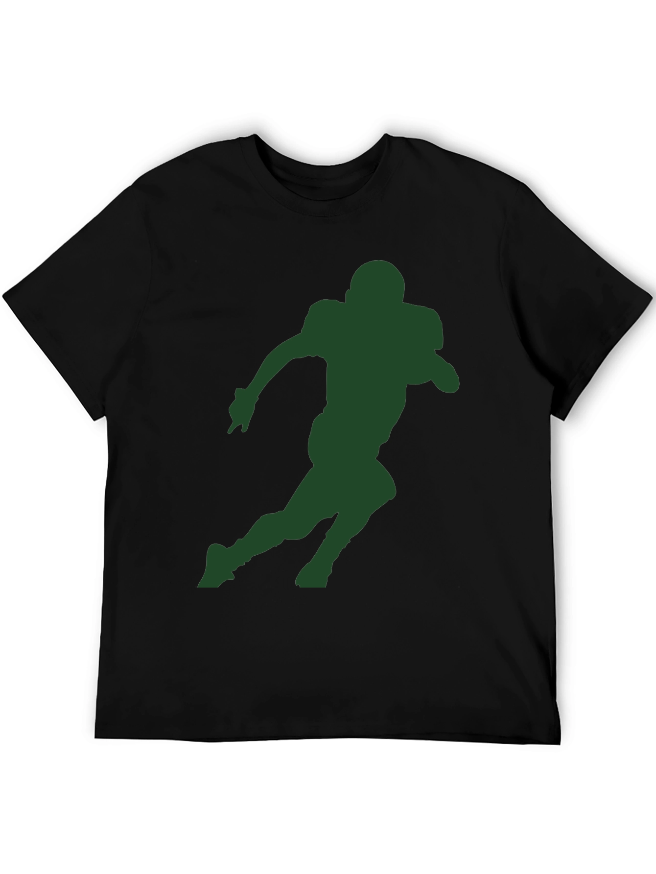 Football Player Silhouette Black T-Shirt