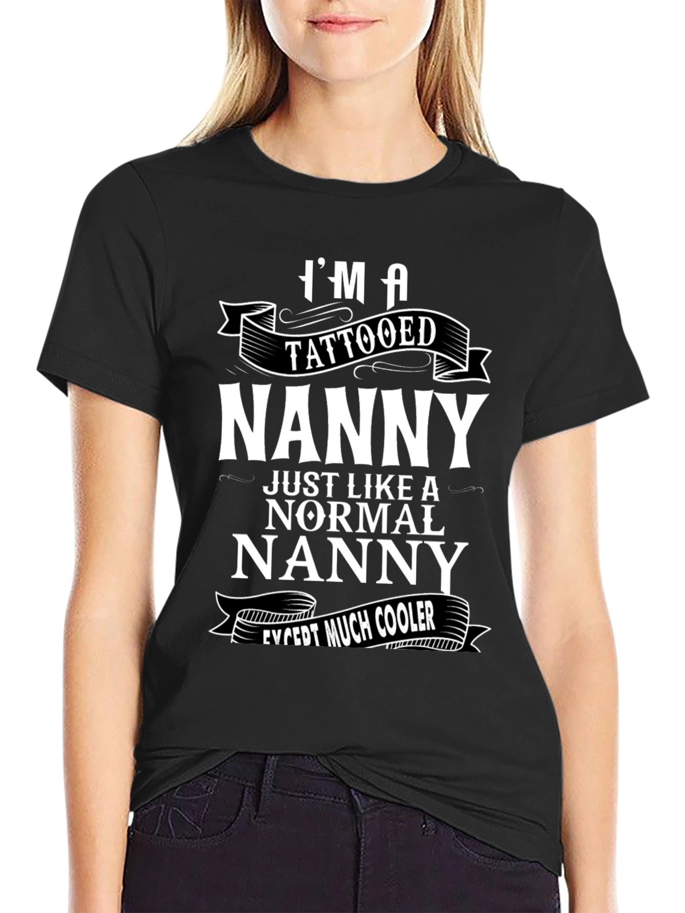 Tattooed Nanny Graphic Tee - Cool Nanny Shirt