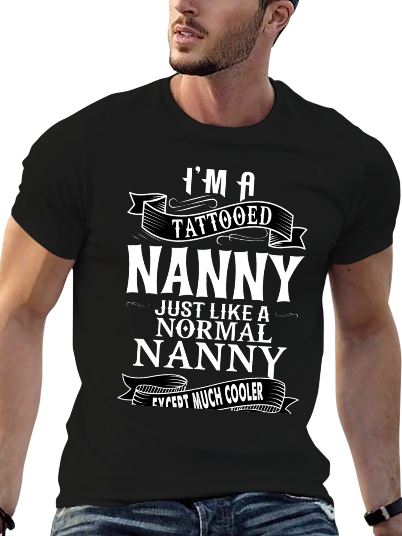 Tattooed Nanny Graphic Tee - Cool Nanny Shirt