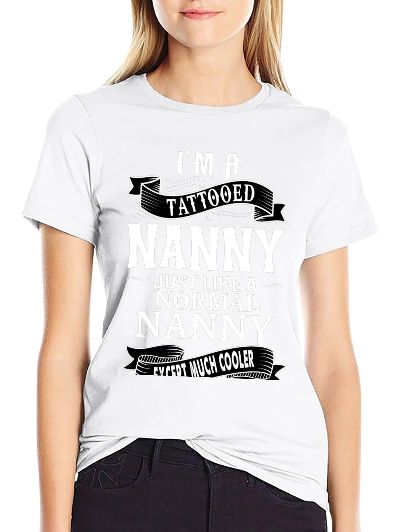 Tattooed Nanny Graphic Tee - Cool Nanny Shirt