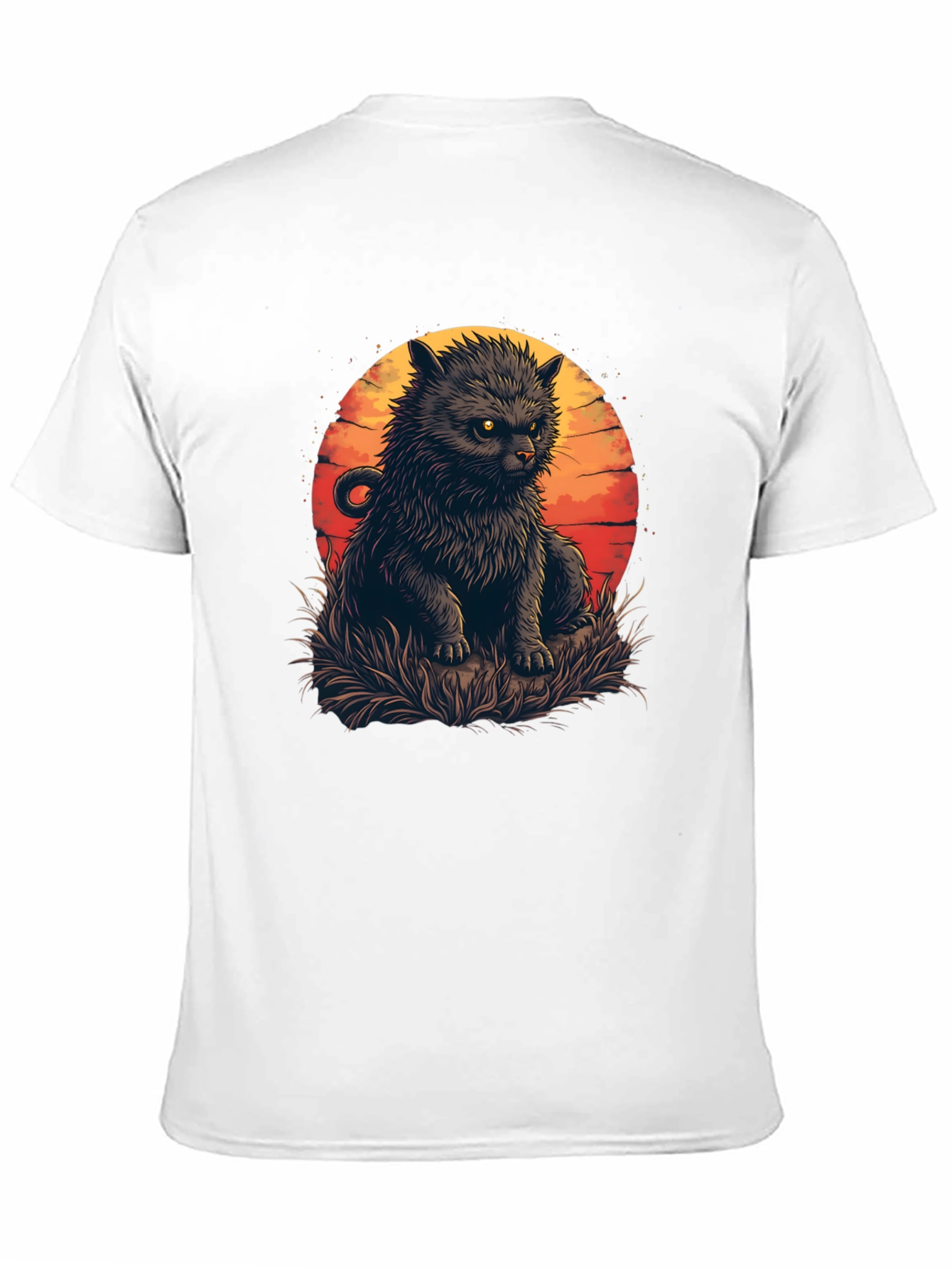 Black Cat Sunset Graphic Tee