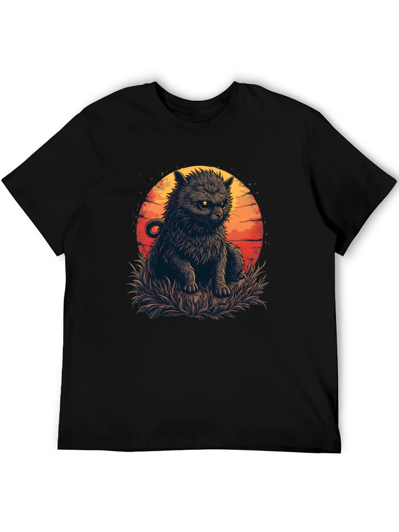 Black Cat Sunset Graphic Tee