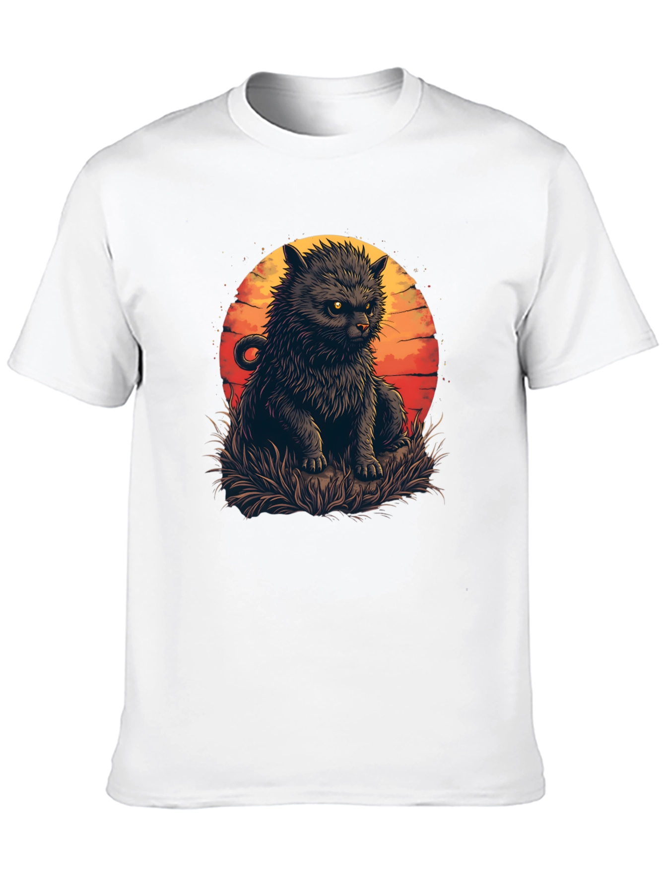 Black Cat Sunset Graphic Tee