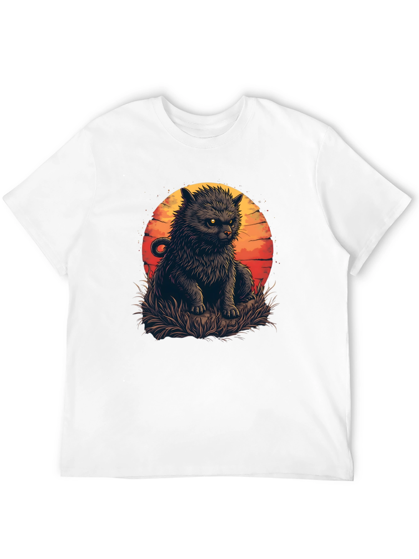 Black Cat Sunset Graphic Tee