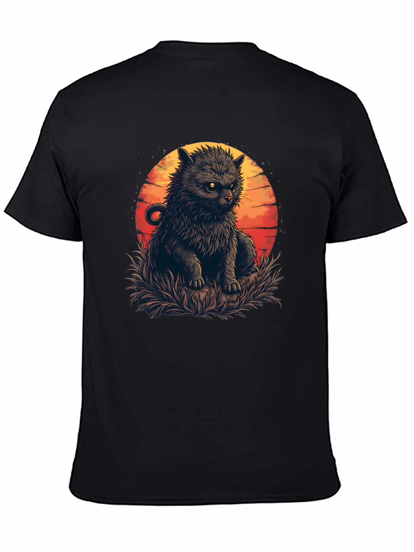 Black Cat Sunset Graphic Tee