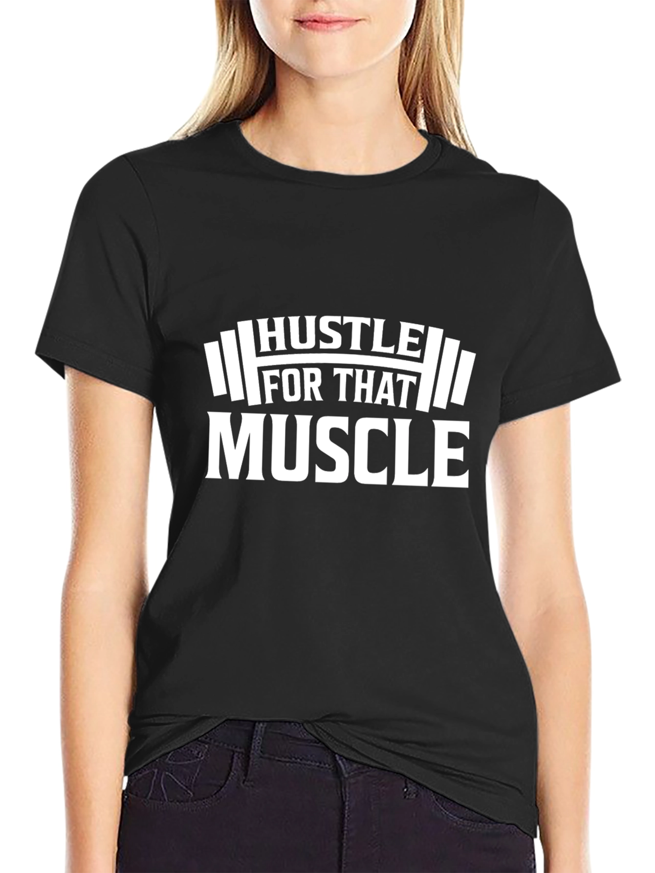 Hustle for That Muscle Black T-Shirt