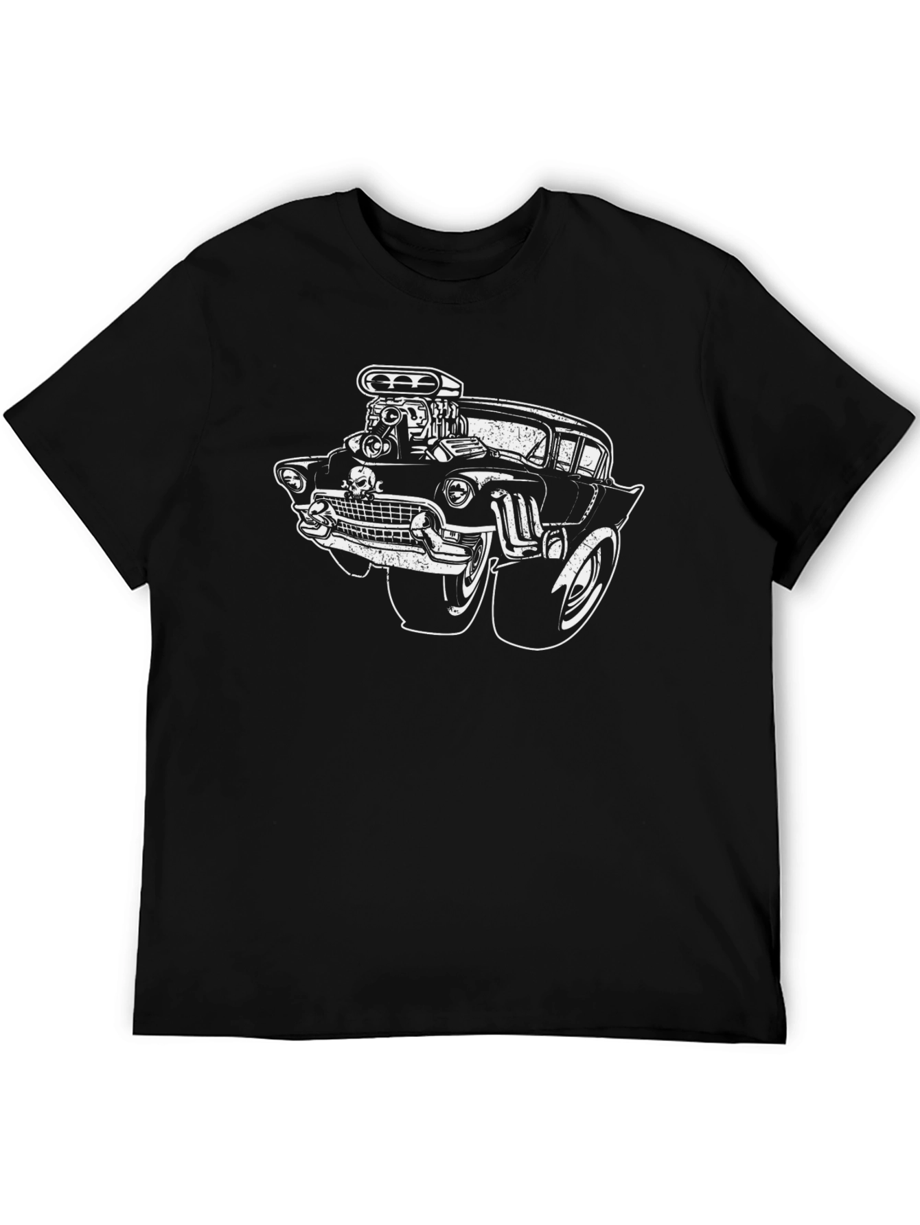 Retro Hot Rod Car Graphic T-Shirt - Black