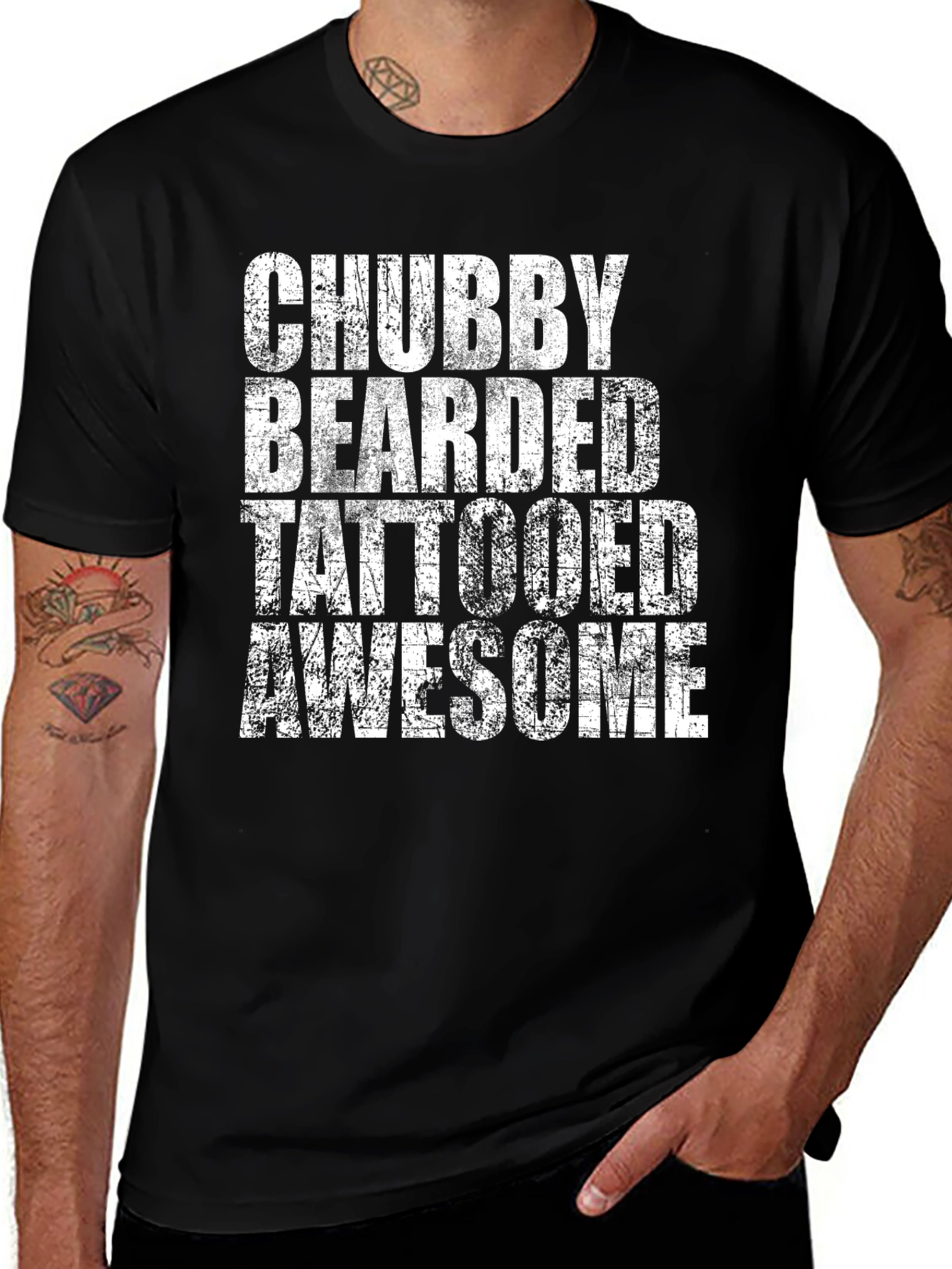 Chubby Bearded Tattooed Awesome Graphic Tee