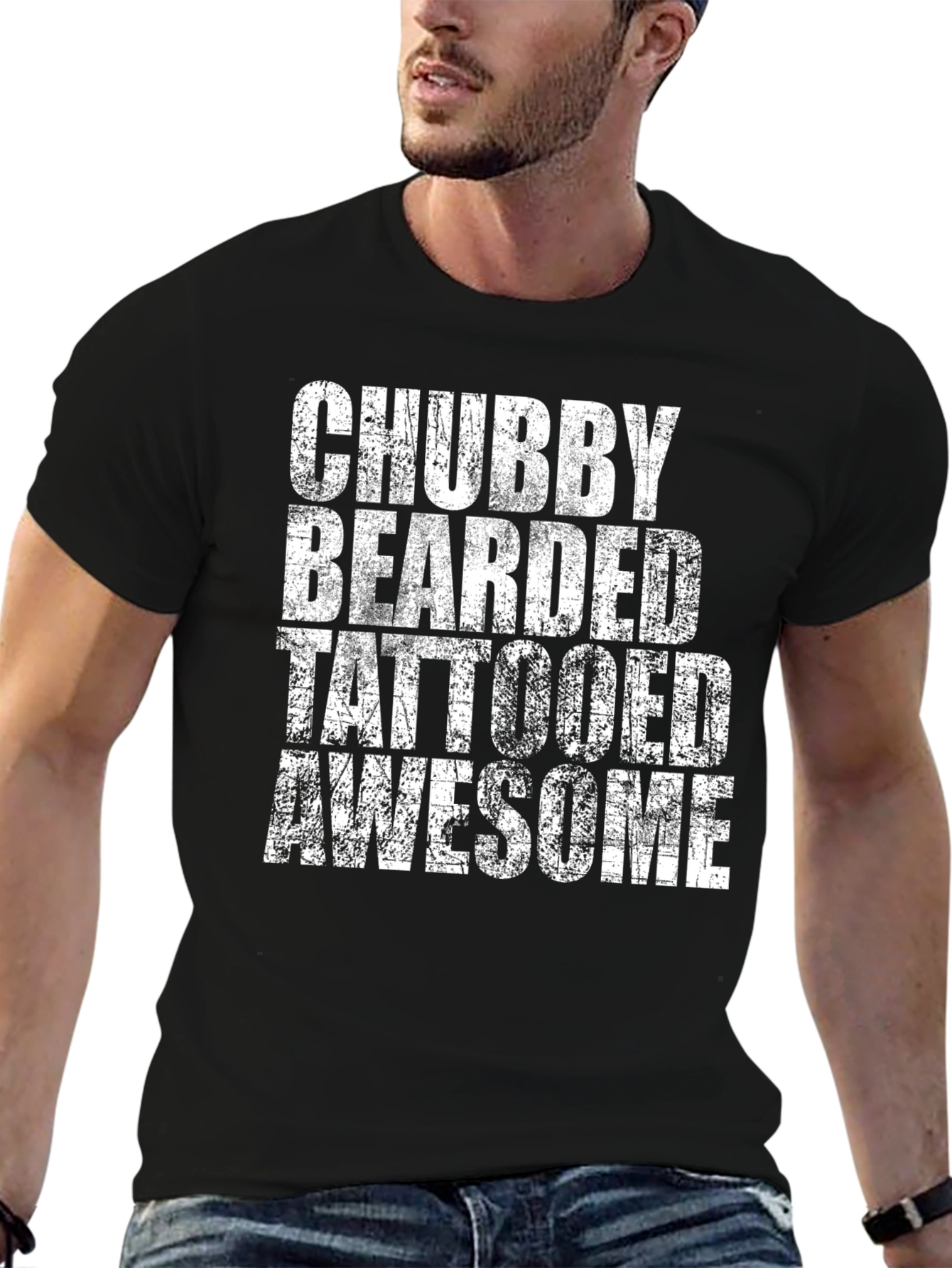 Chubby Bearded Tattooed Awesome Graphic Tee