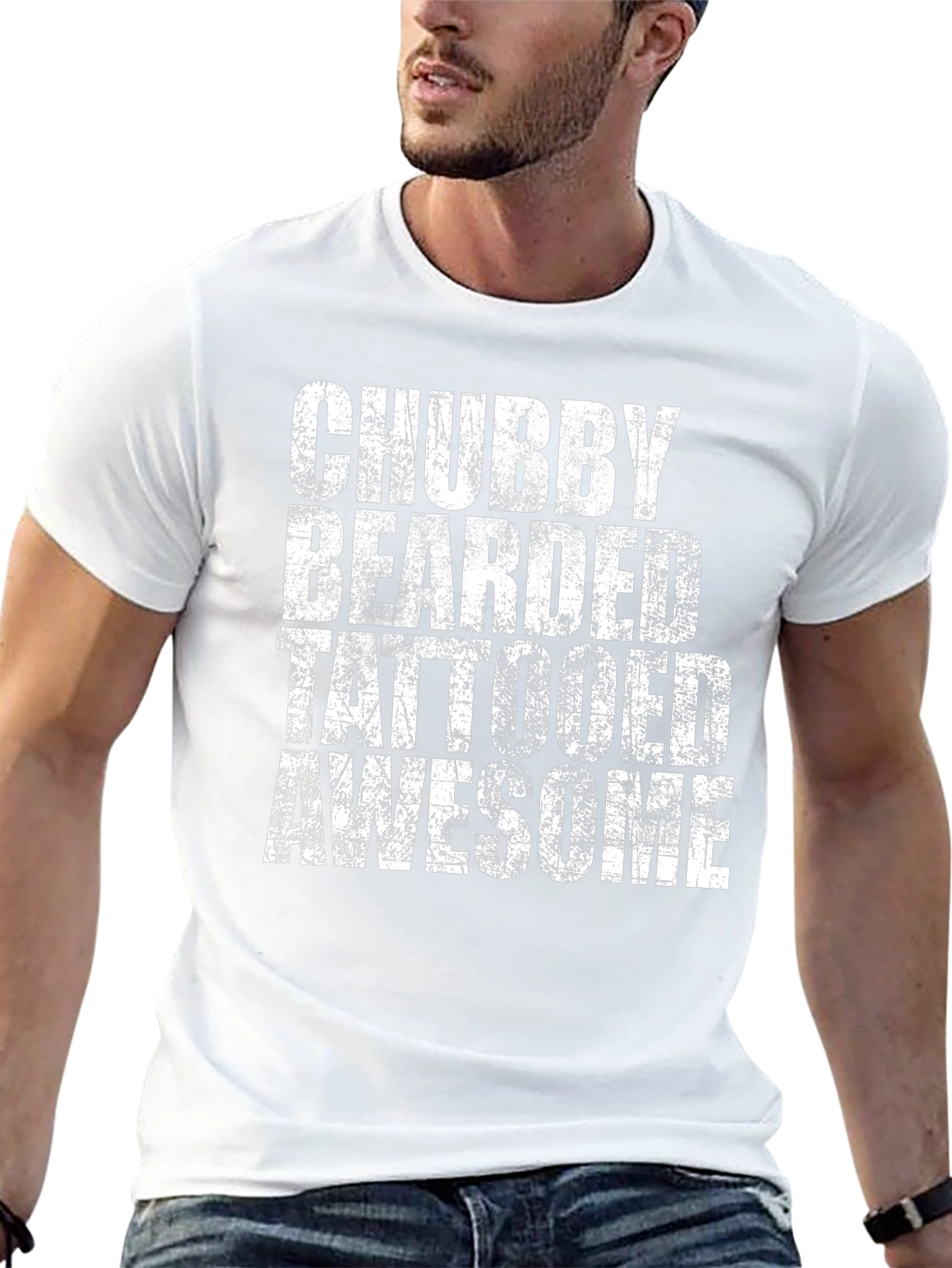Chubby Bearded Tattooed Awesome Graphic Tee