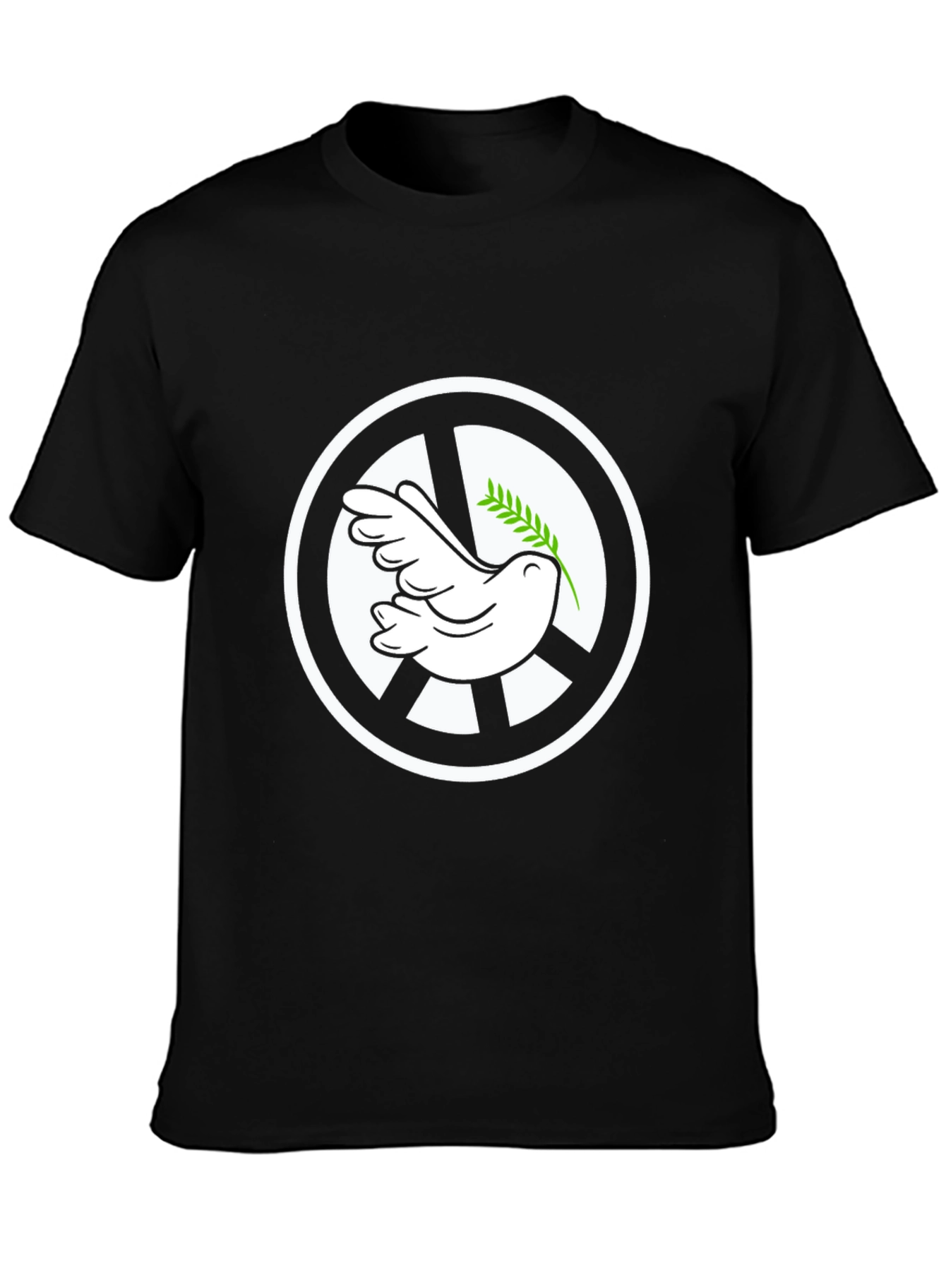 Peace Dove Graphic Black T-Shirt