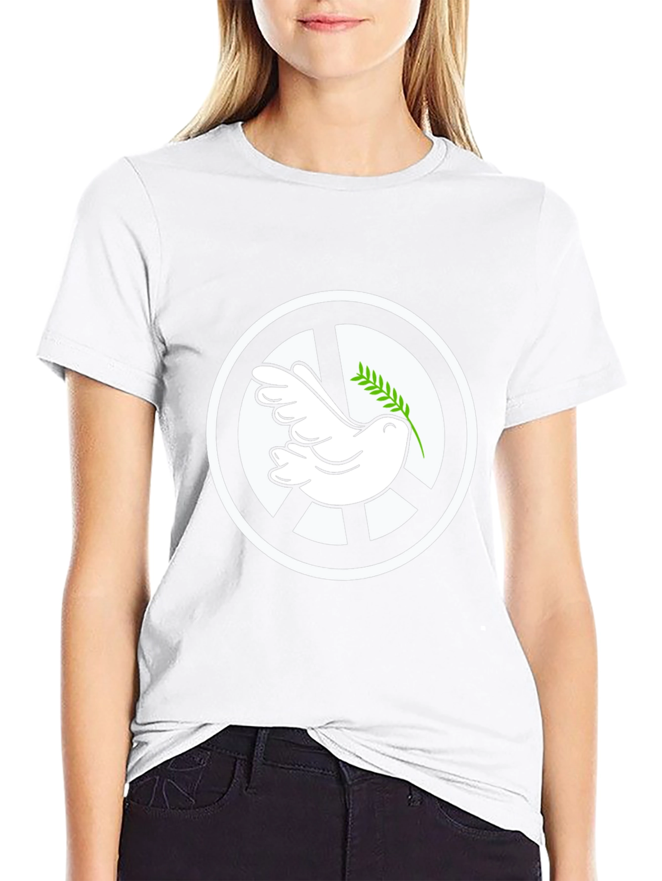 Peace Dove Graphic Black T-Shirt