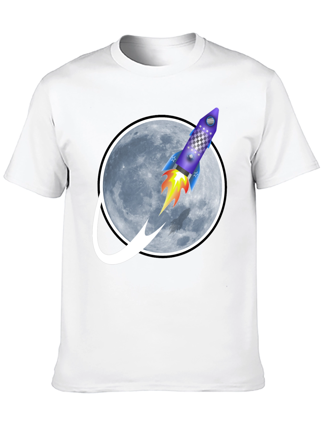 Rocket to the Moon Graphic Tee - Black T-Shirt