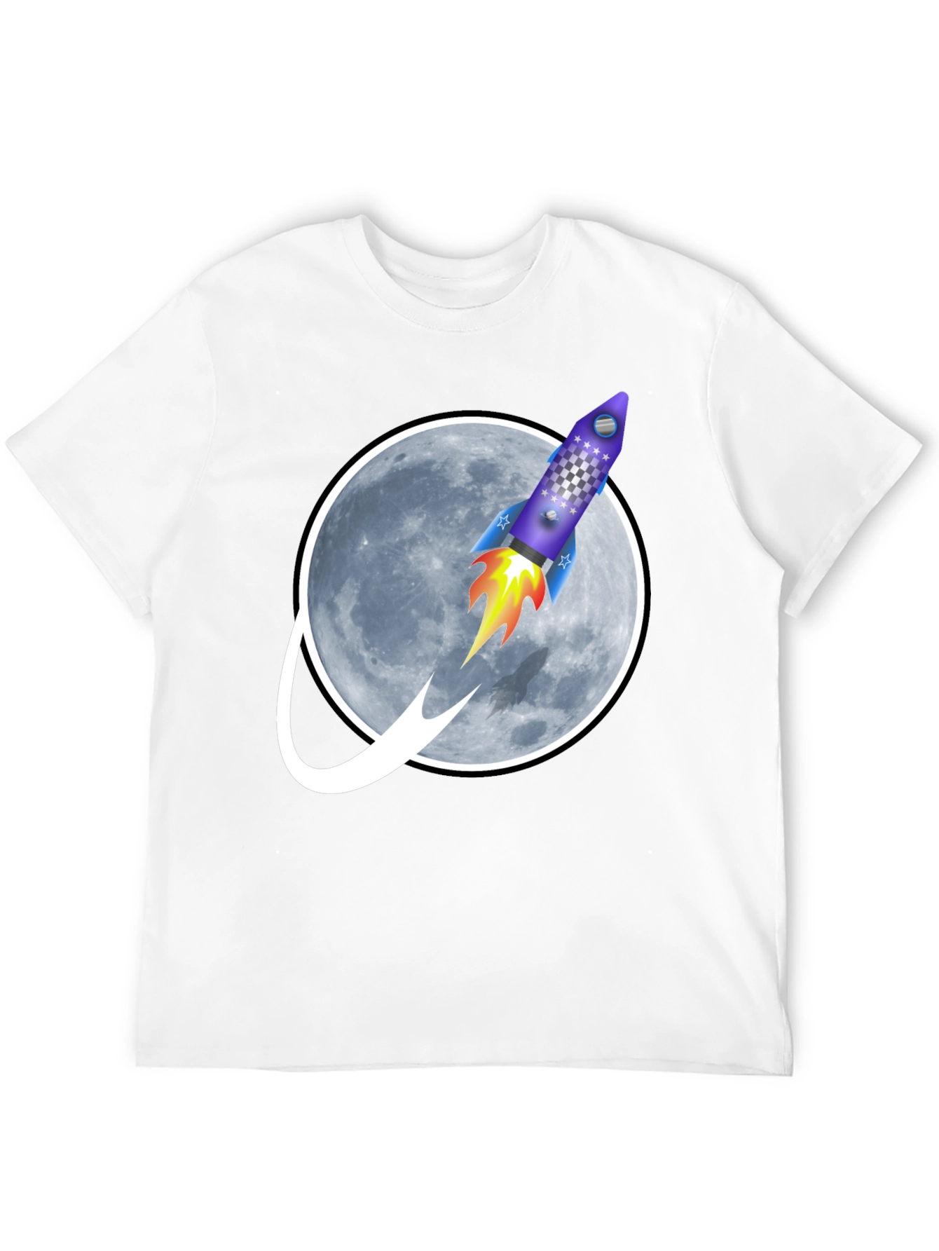 Rocket to the Moon Graphic Tee - Black T-Shirt