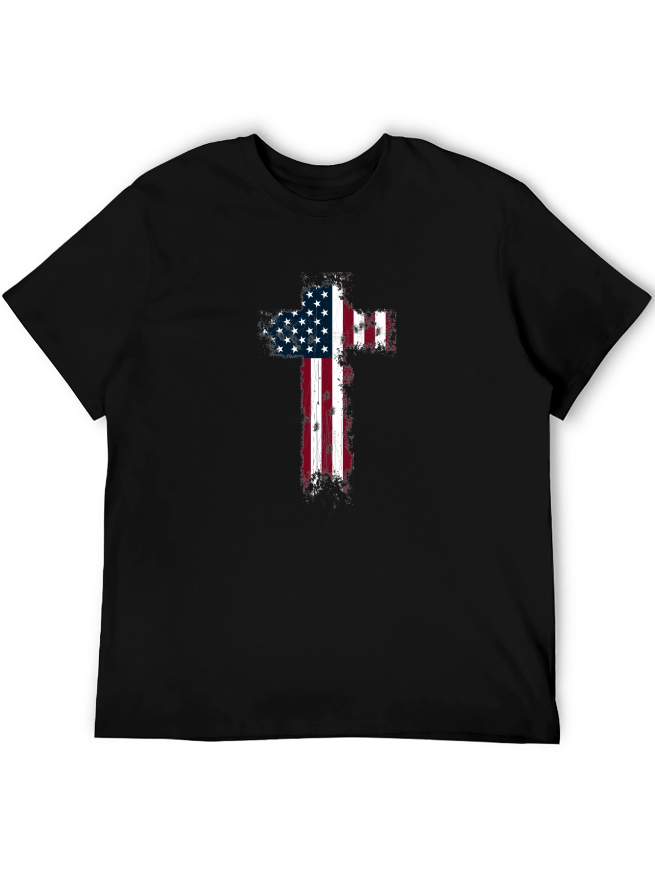 American Flag Cross Graphic T-Shirt