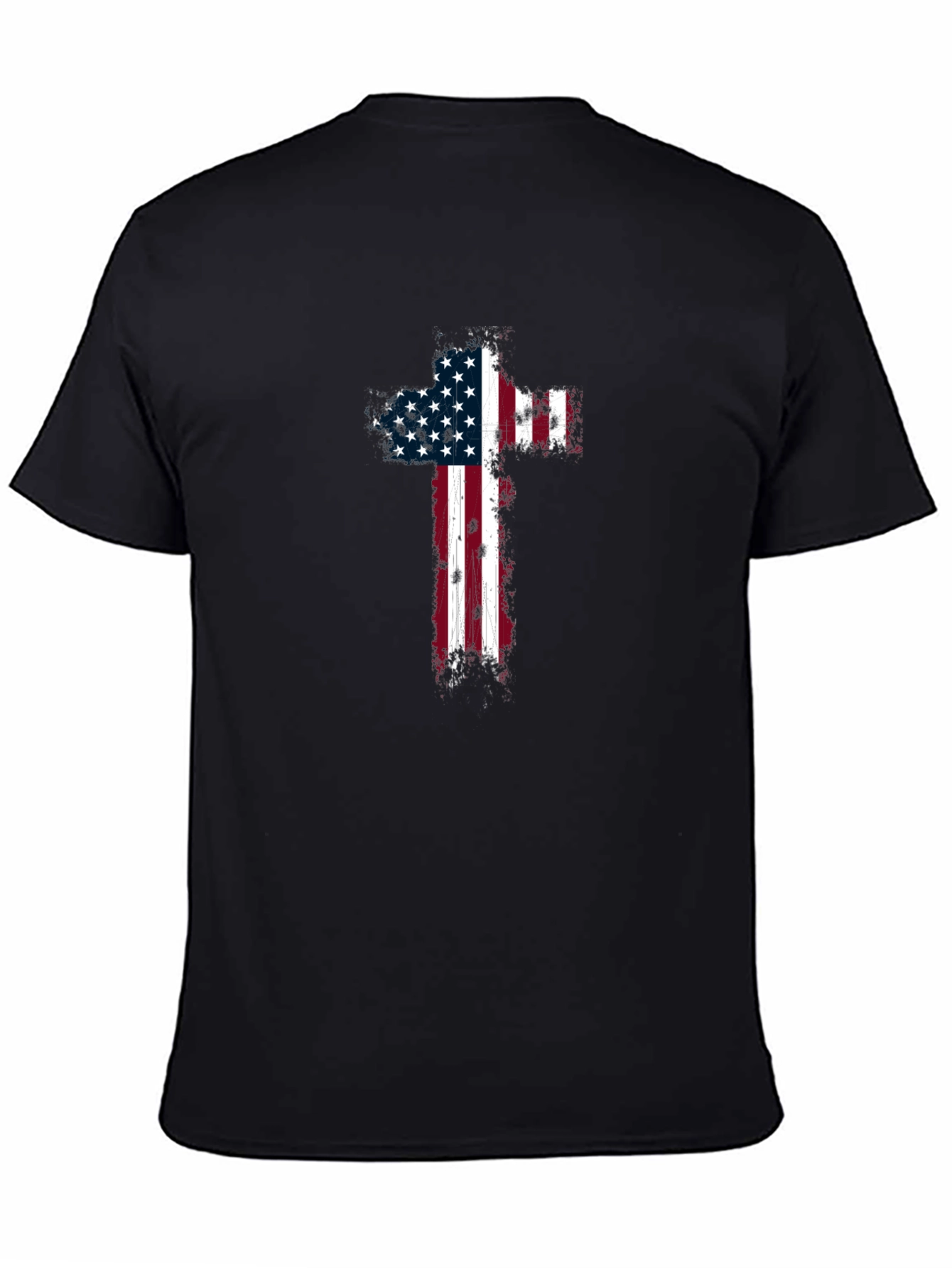 American Flag Cross Graphic T-Shirt