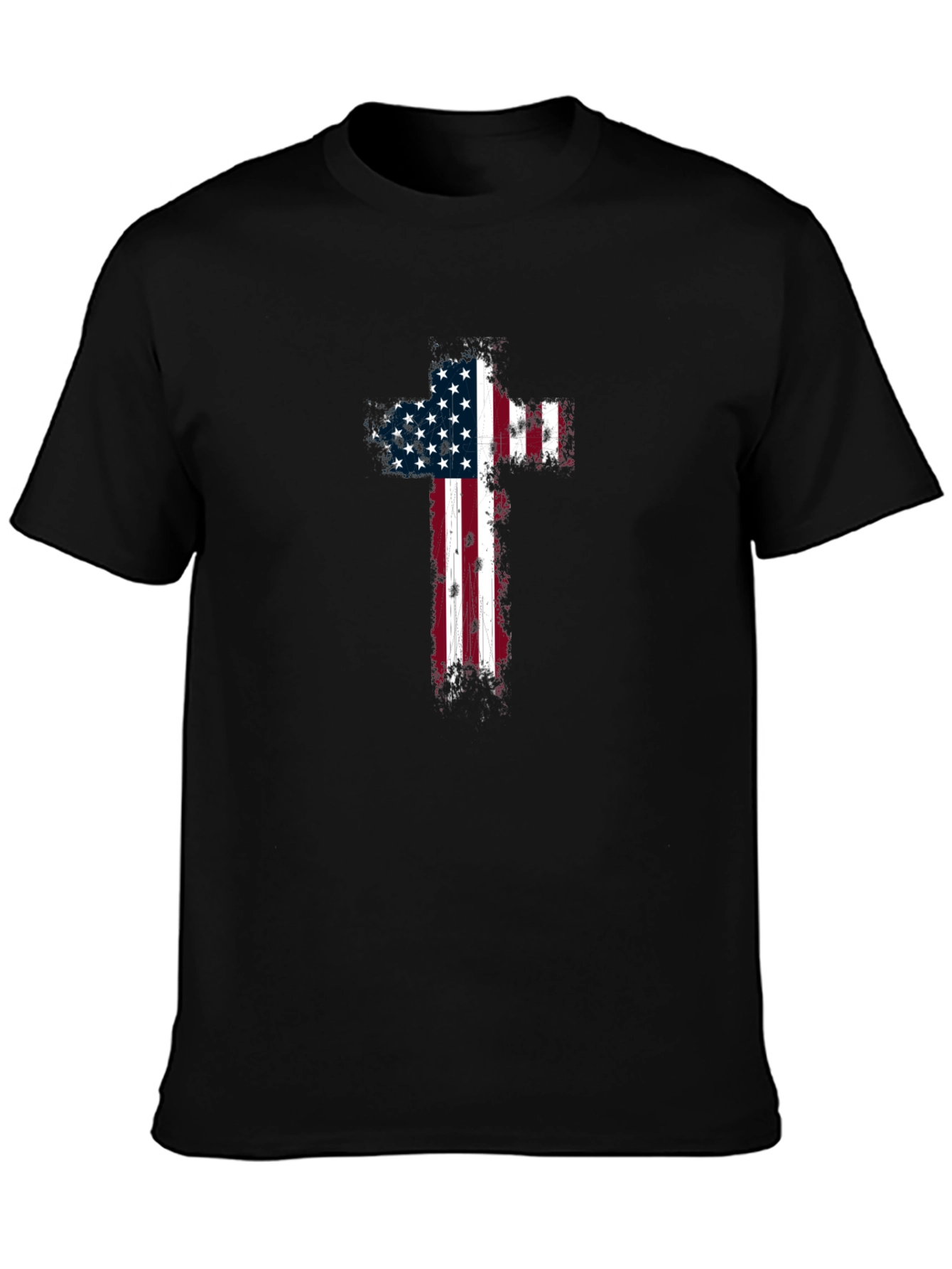 American Flag Cross Graphic T-Shirt
