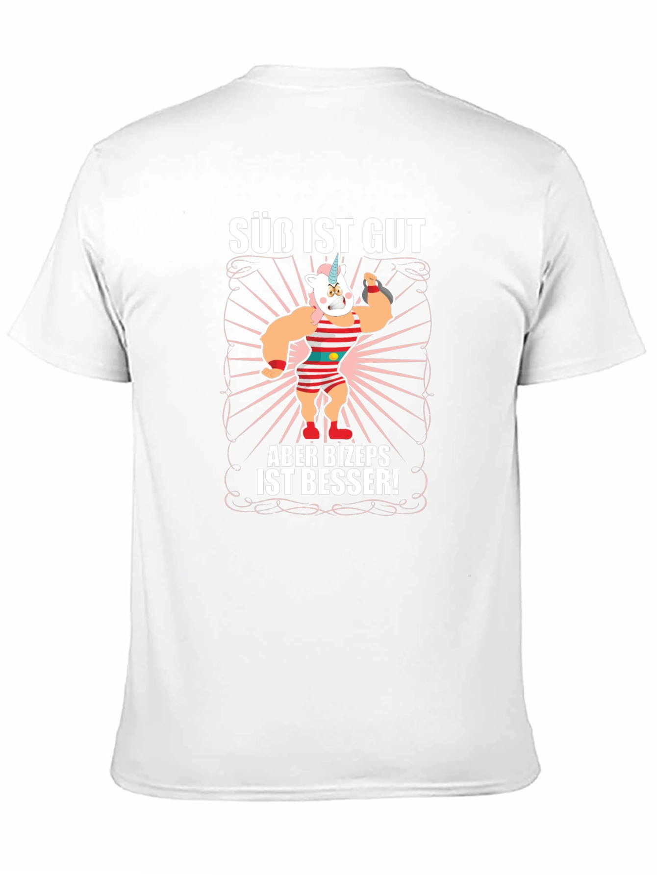 Funny Unicorn Biceps Gym Black T-Shirt