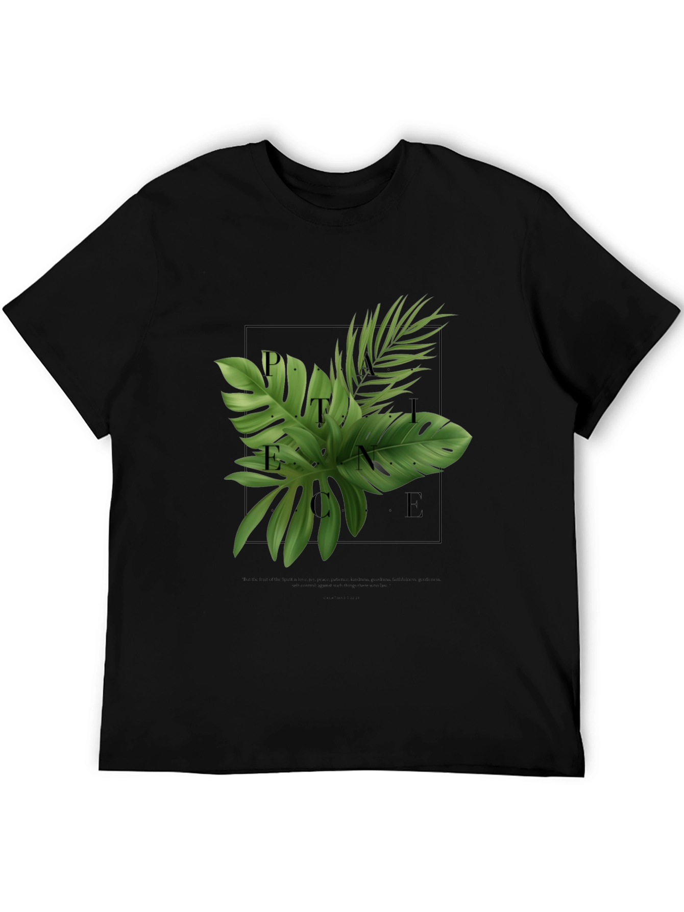 Botanical Peace Graphic Black T-Shirt