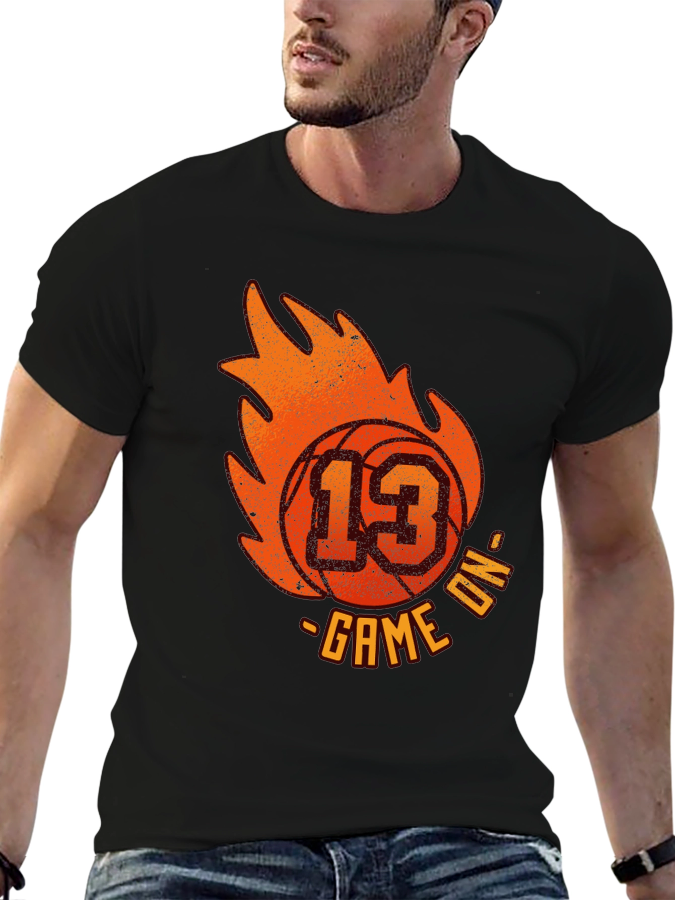 Basketball Game On T-Shirt - Number 13