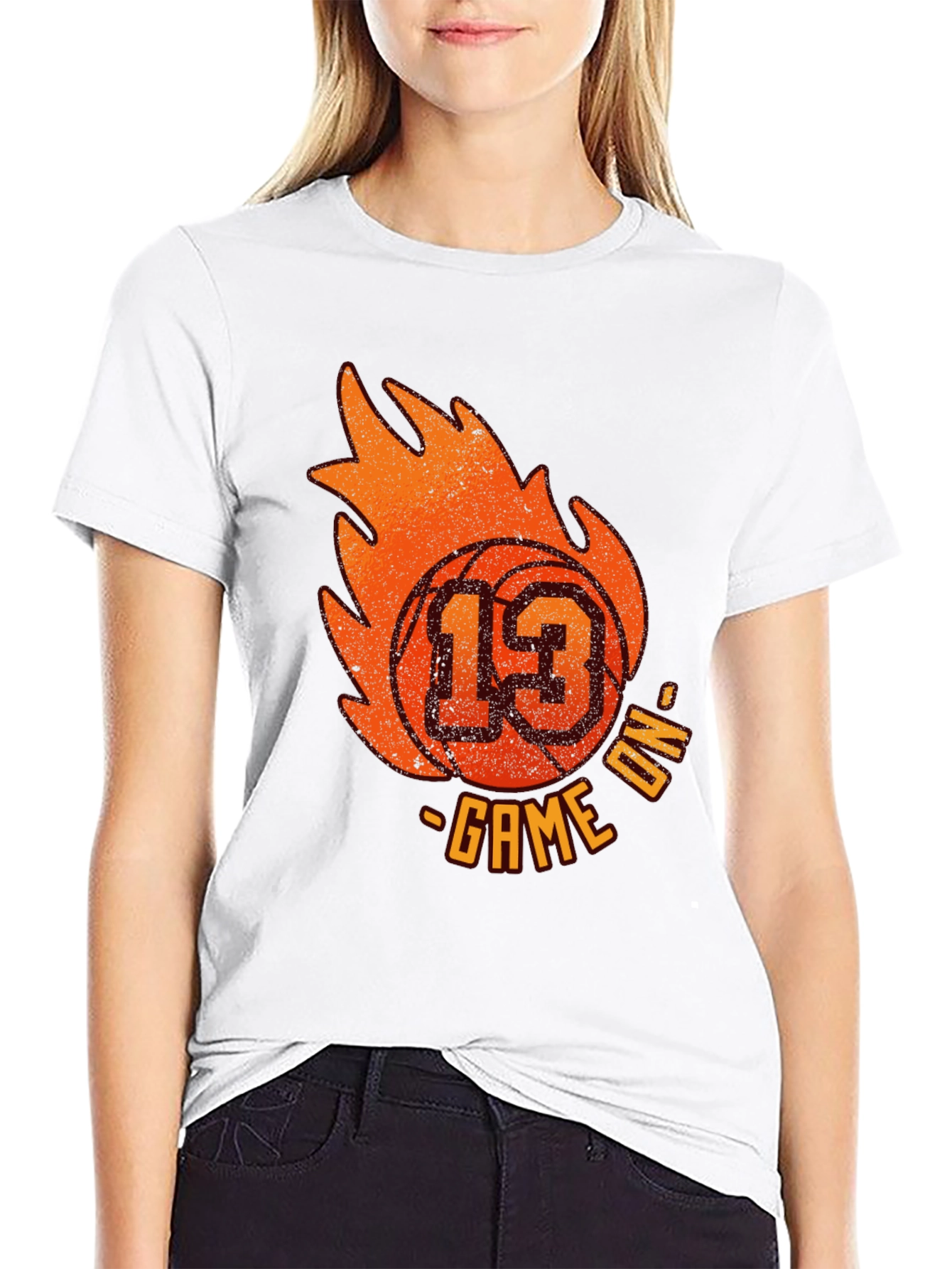 Basketball Game On T-Shirt - Number 13