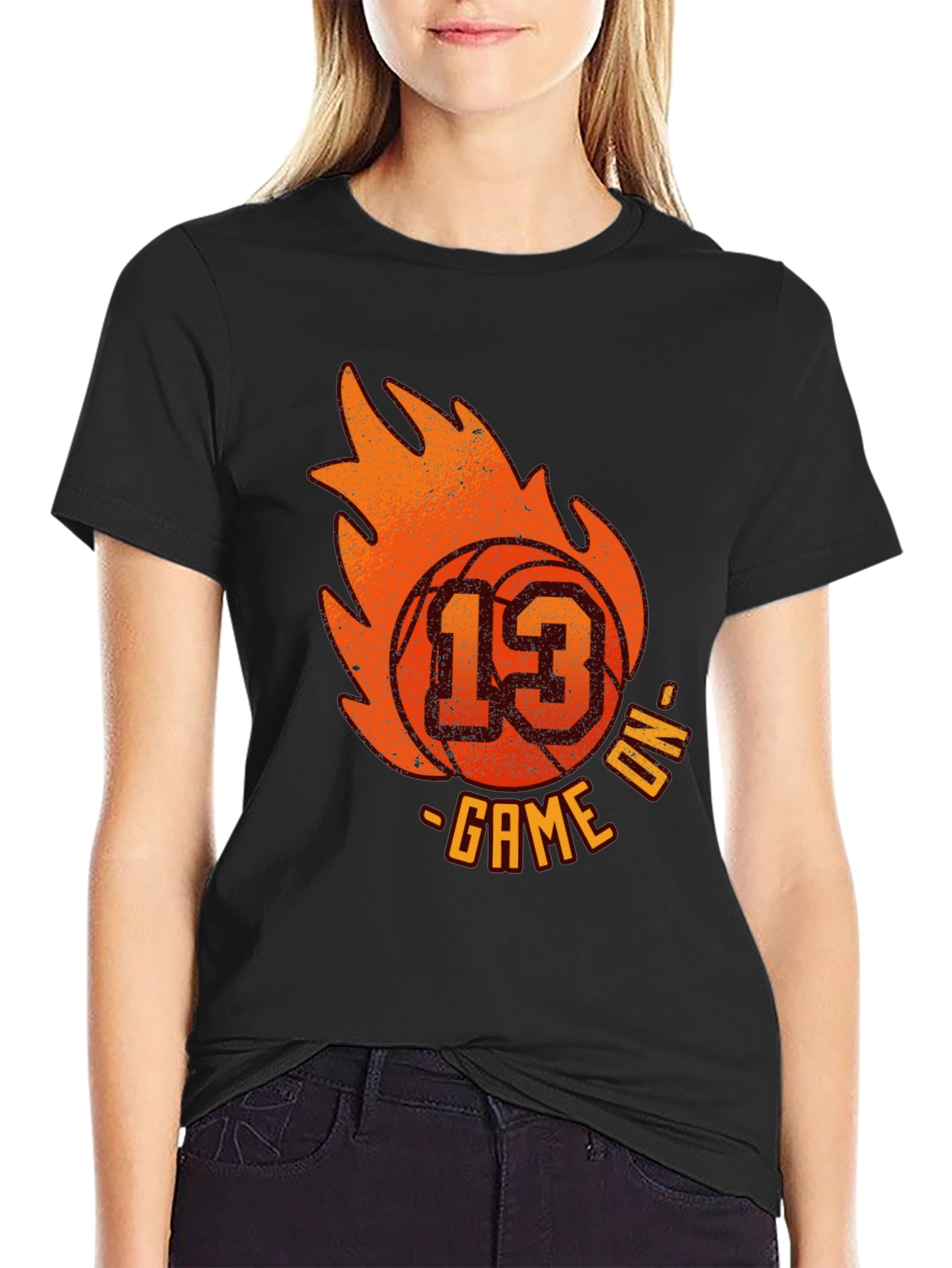 Basketball Game On T-Shirt - Number 13