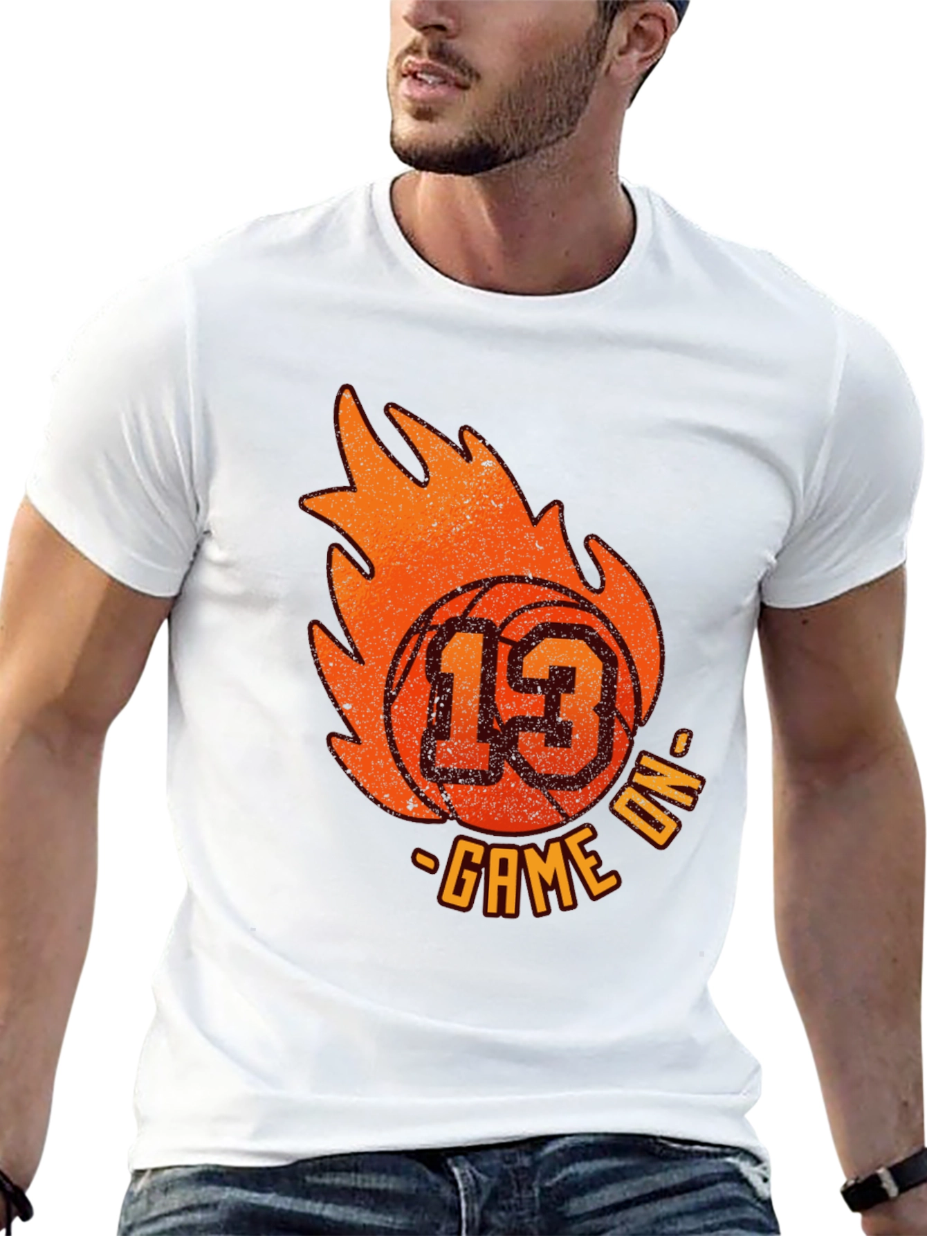Basketball Game On T-Shirt - Number 13