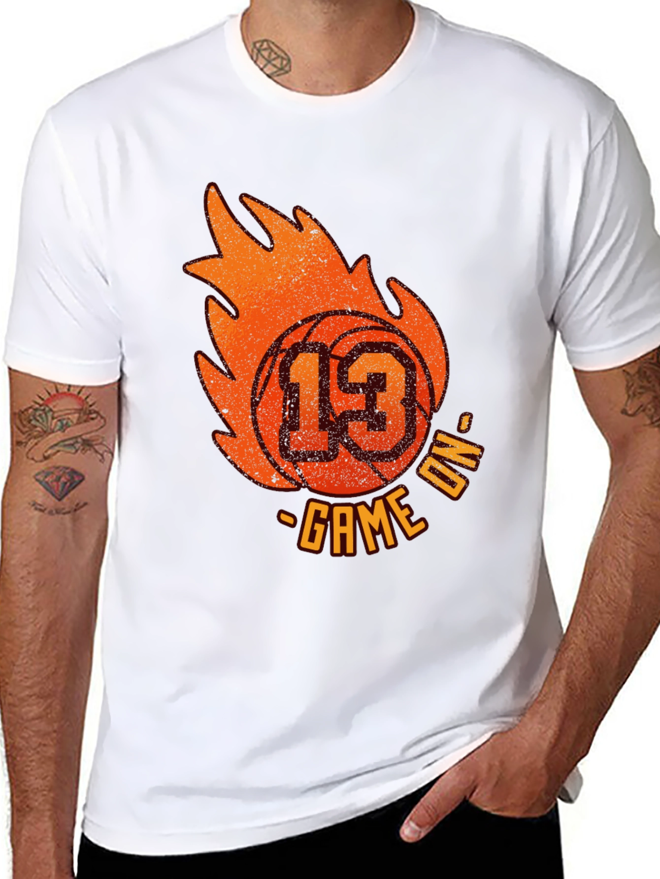 Basketball Game On T-Shirt - Number 13