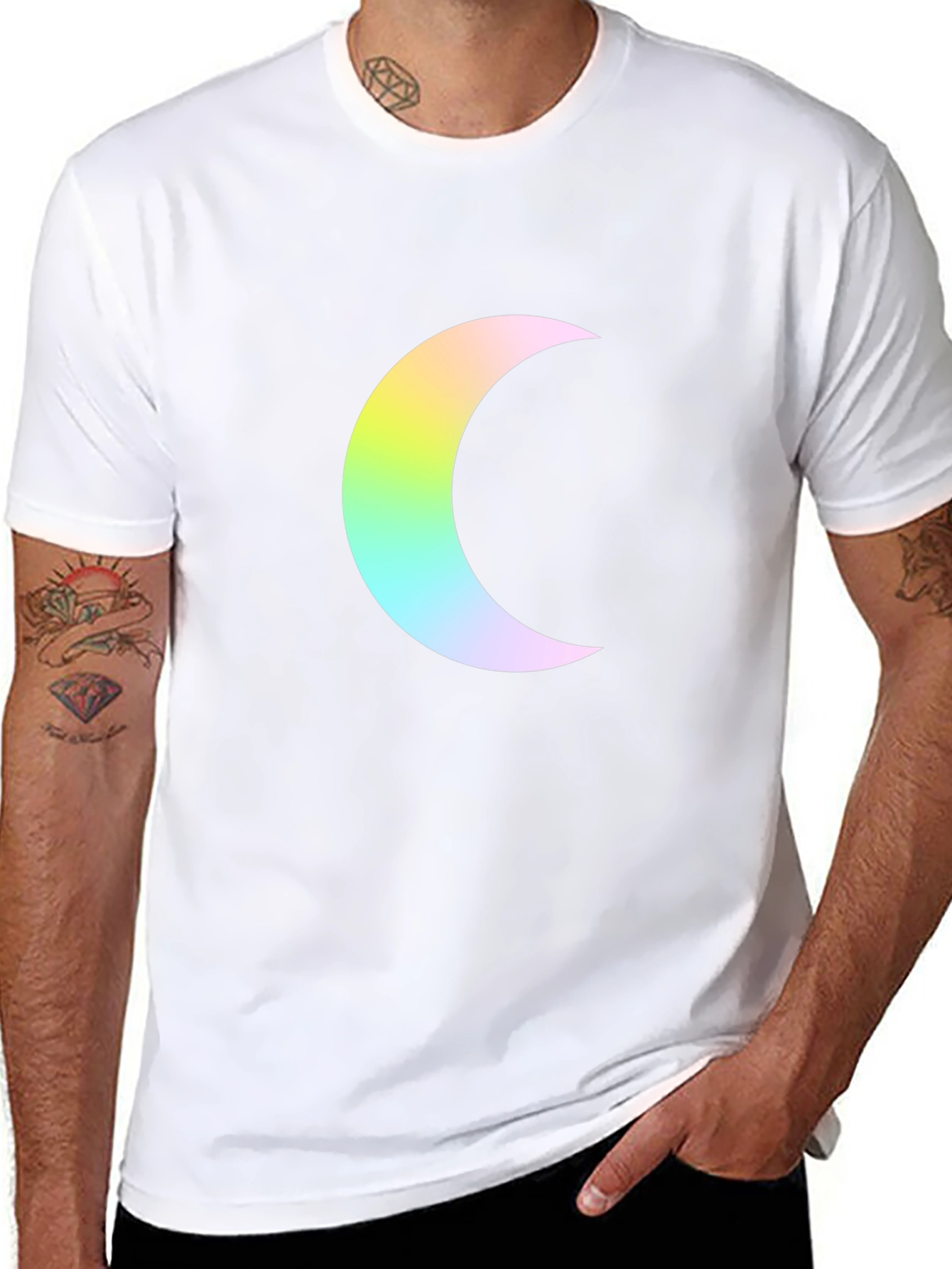Crescent Moon Graphic Black T-Shirt - Trendy Casual Wear