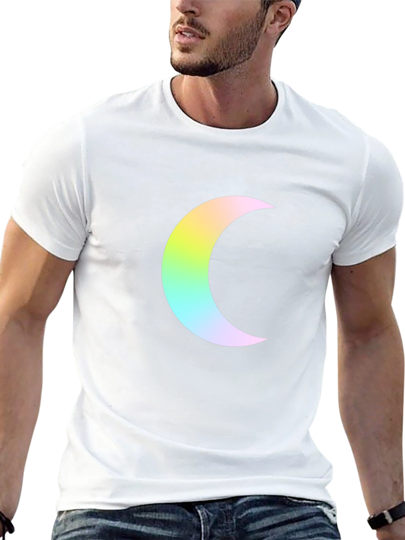 Crescent Moon Graphic Black T-Shirt - Trendy Casual Wear