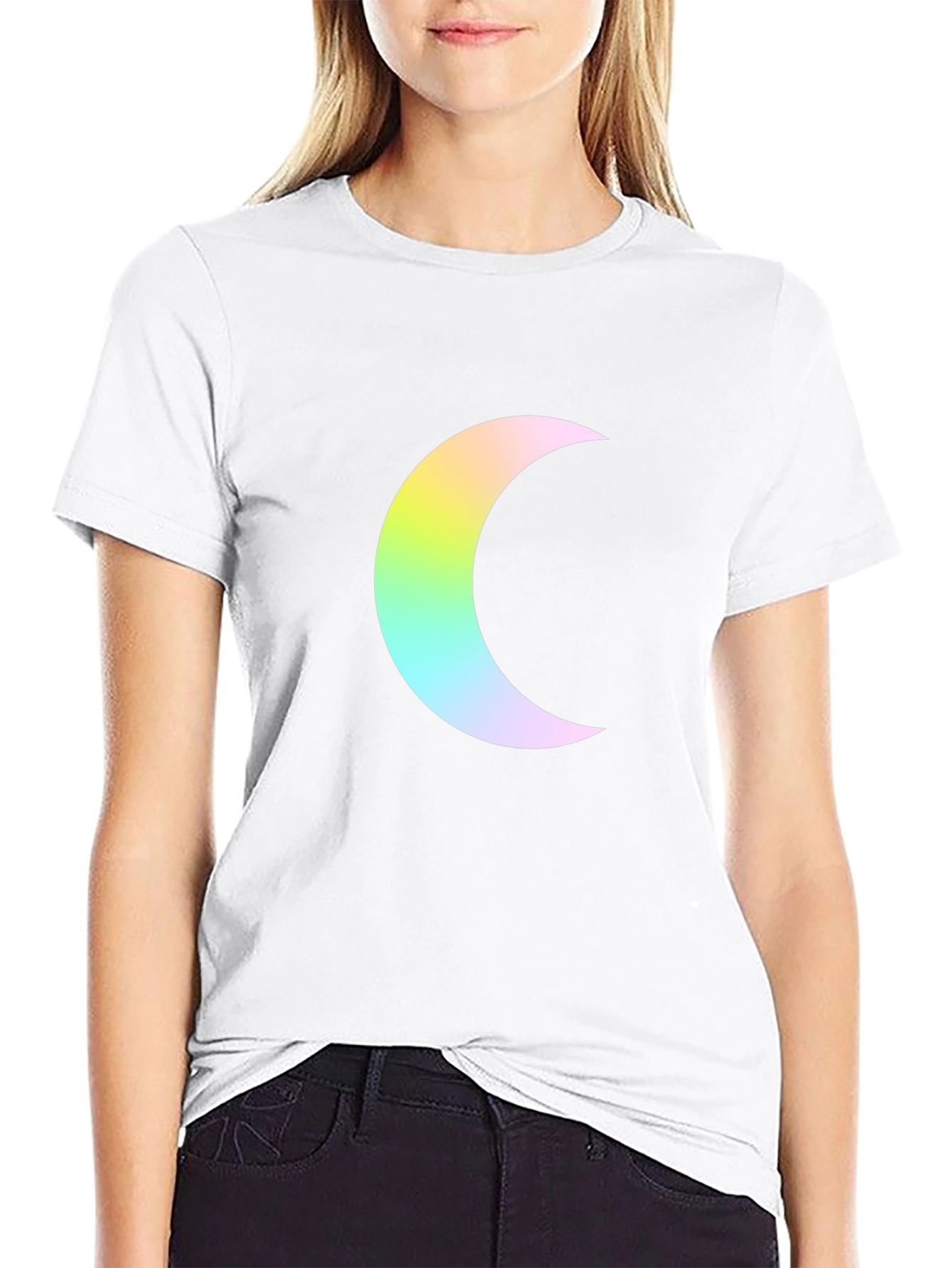 Crescent Moon Graphic Black T-Shirt - Trendy Casual Wear