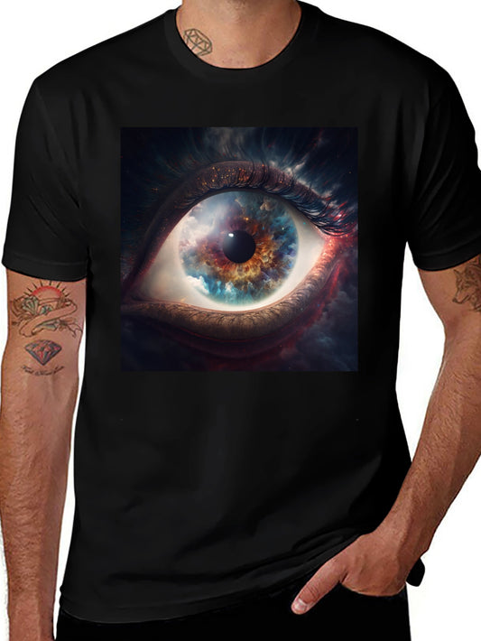Eye of the Universe Graphic Tee - Black Cotton T-Shirt