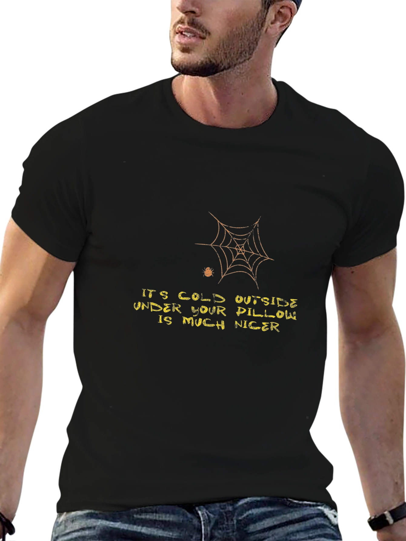Cozy Vibes Black Tee: Under Pillow Nicer Graphic