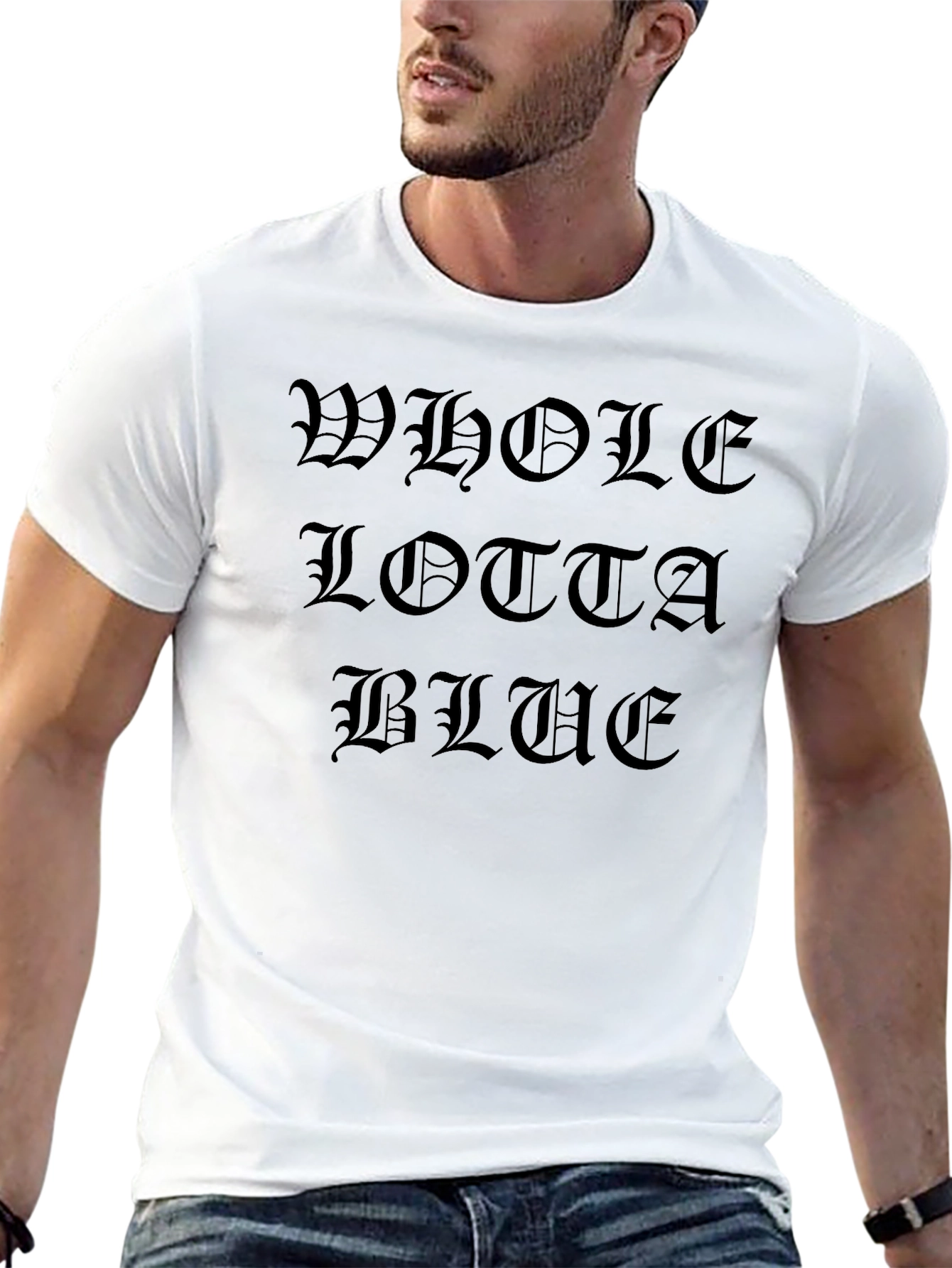 Whole Lotta Blue Gothic Style Black T-Shirt