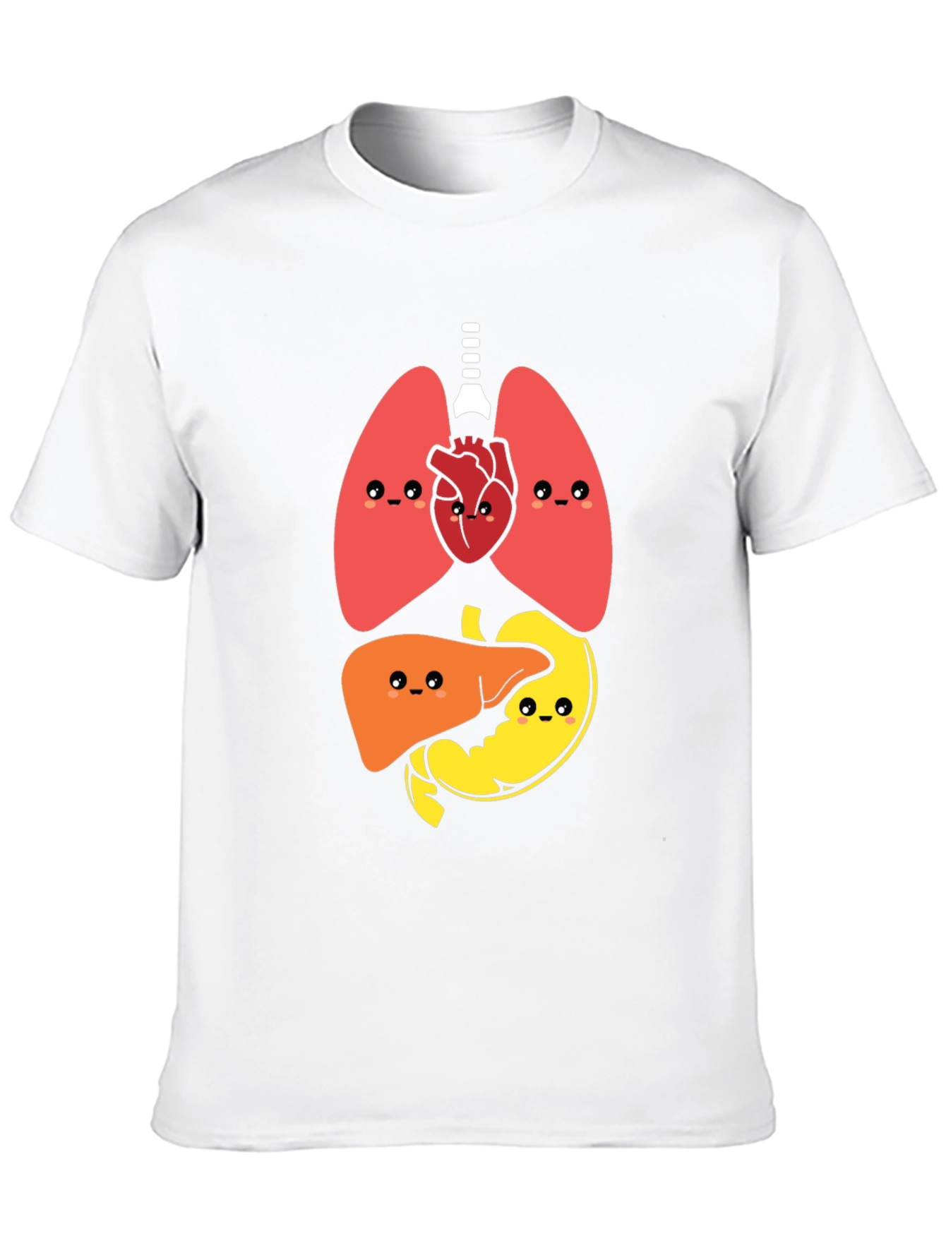 Funny Anatomy Organs Graphic Print Black T-Shirt