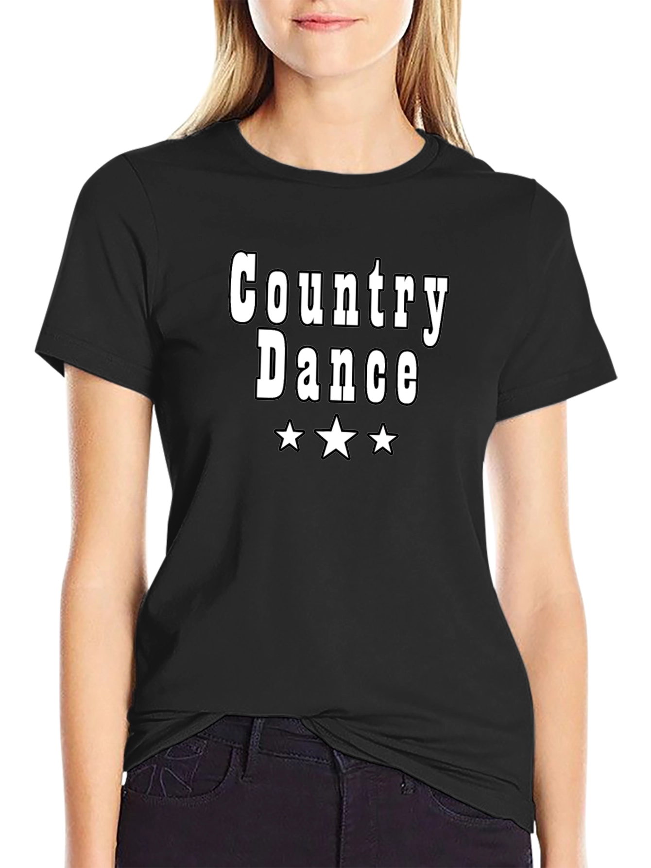 Country Dance Graphic T-Shirt - Black