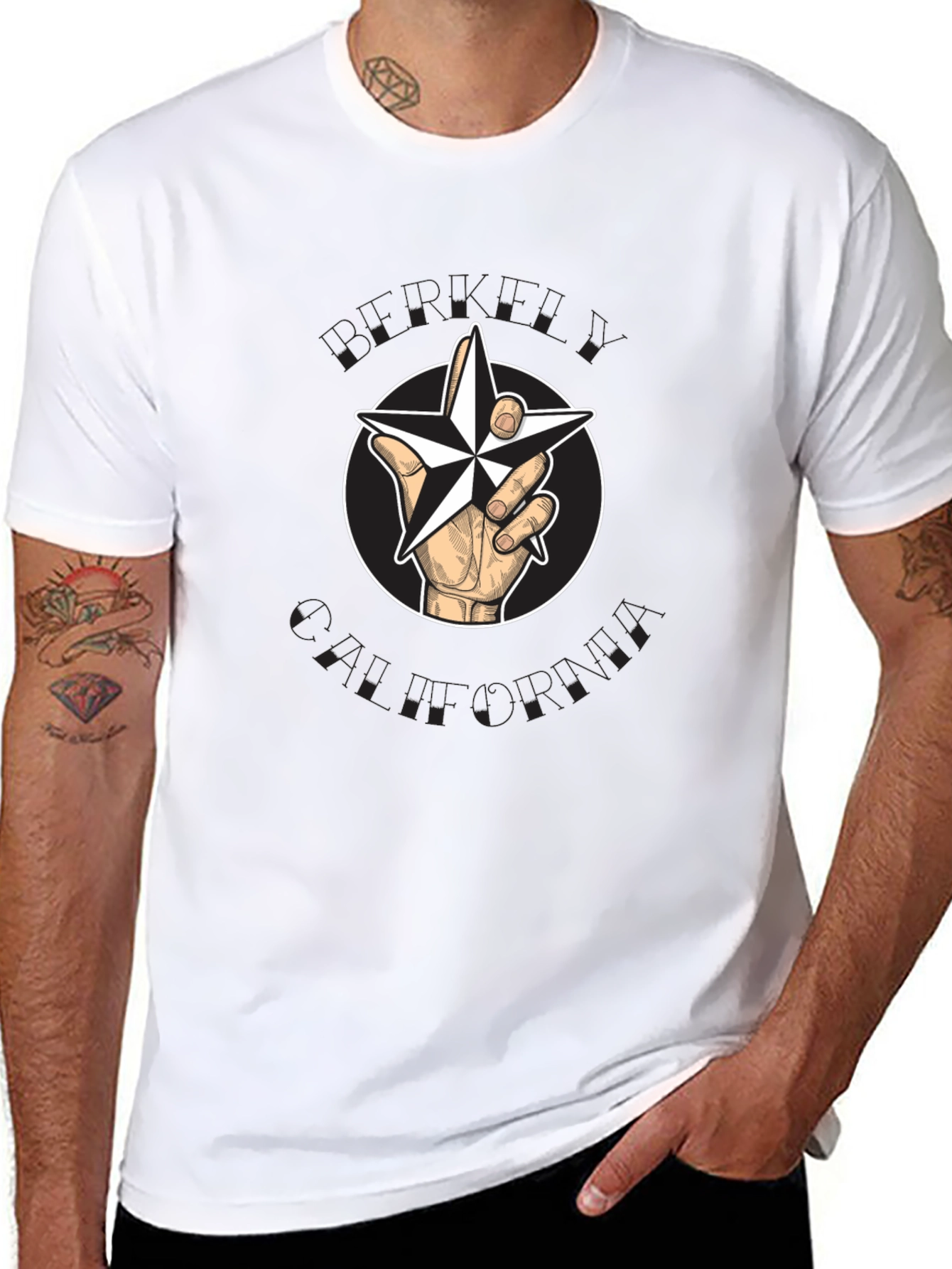 Star Hand Graphic Black T-Shirt