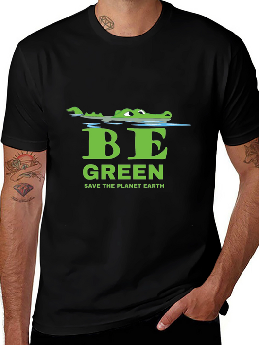 Eco-Friendly Alligator Be Green Graphic Tee