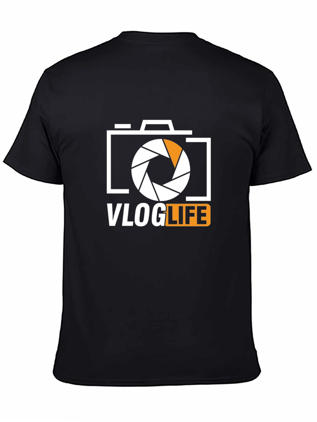 Vlog Life Graphic Tee - Camera Design Black T-Shirt