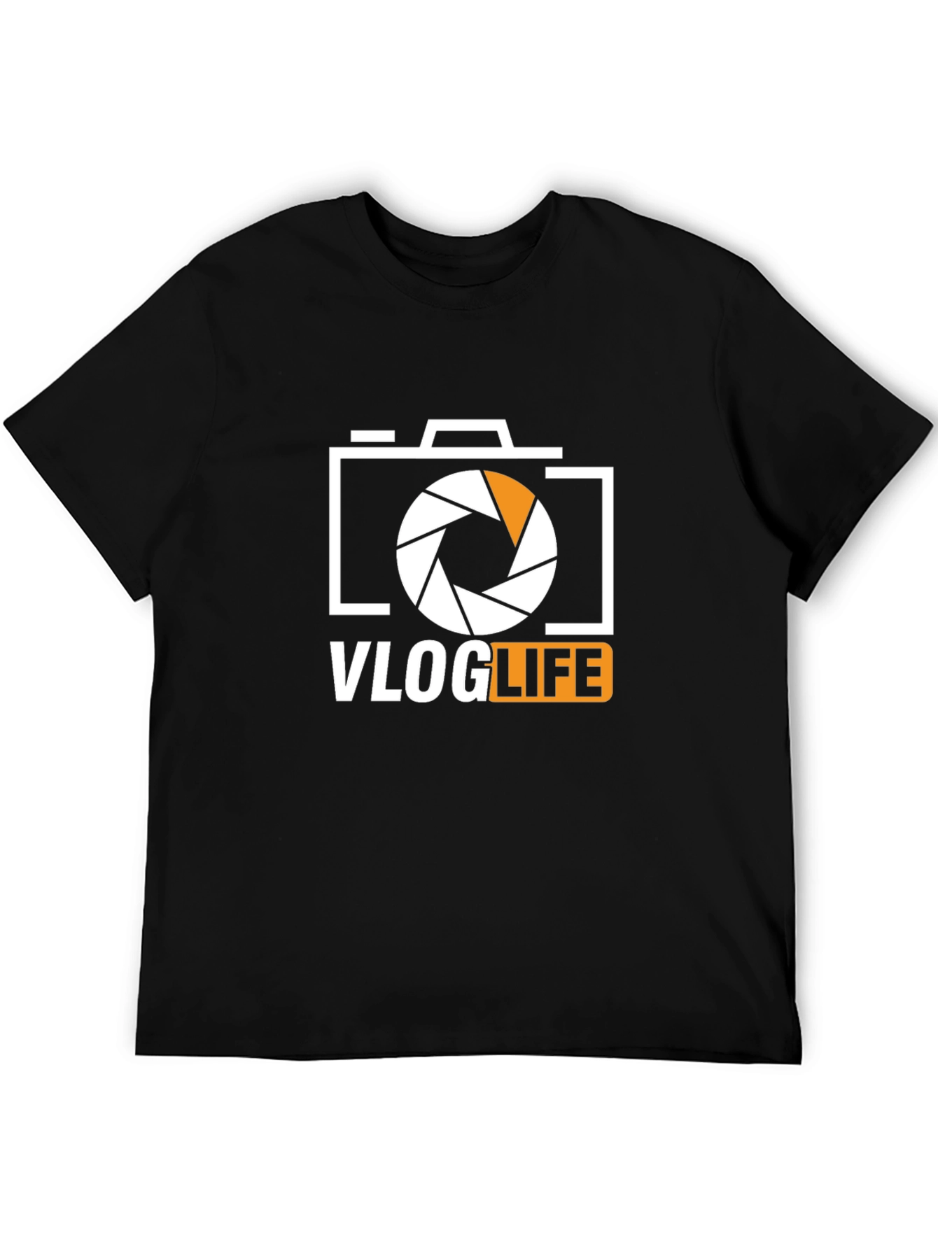 Vlog Life Graphic Tee - Camera Design Black T-Shirt