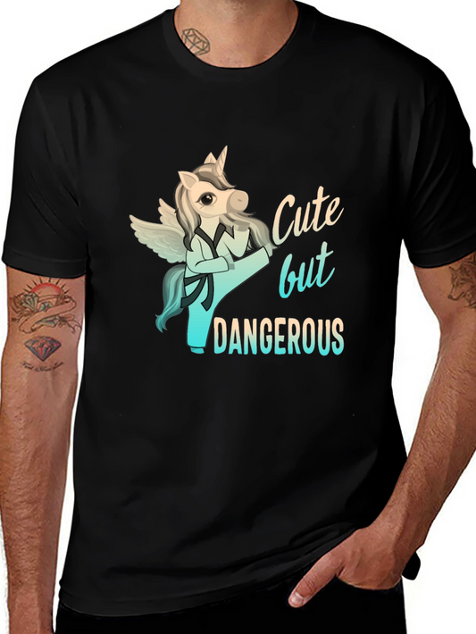 Cute But Dangerous Karate Unicorn Graphic Tee