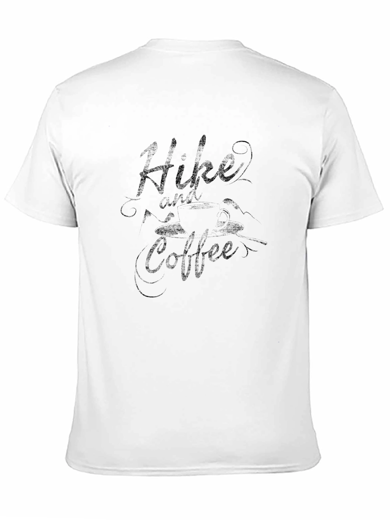 Hike and Coffee Graphic Tee - Black