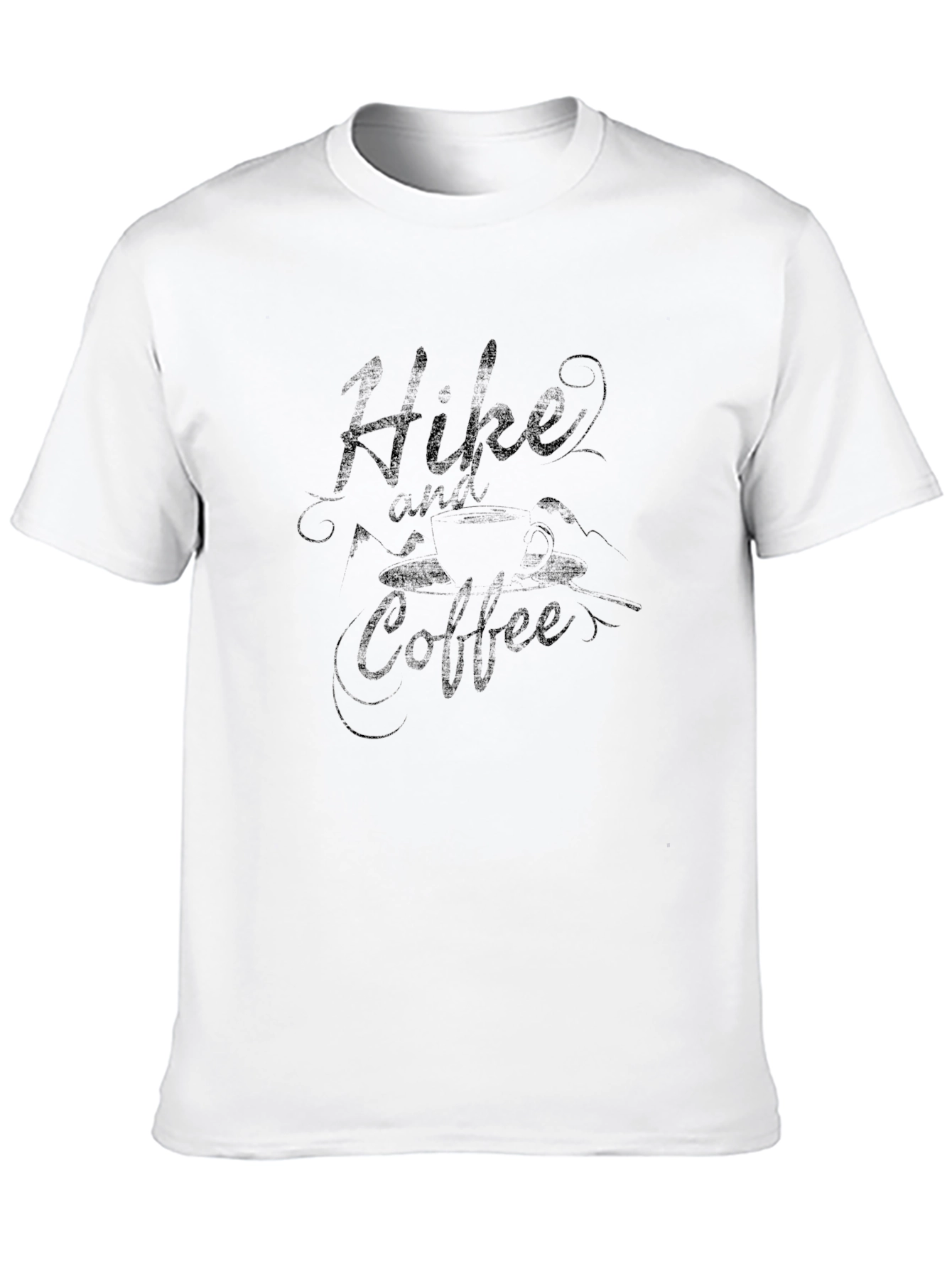 Hike and Coffee Graphic Tee - Black