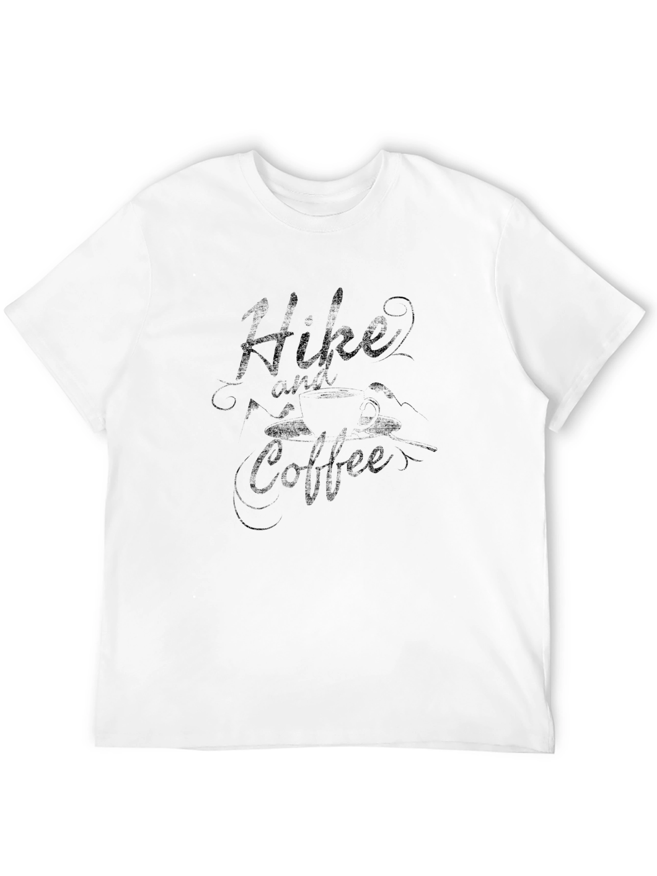 Hike and Coffee Graphic Tee - Black