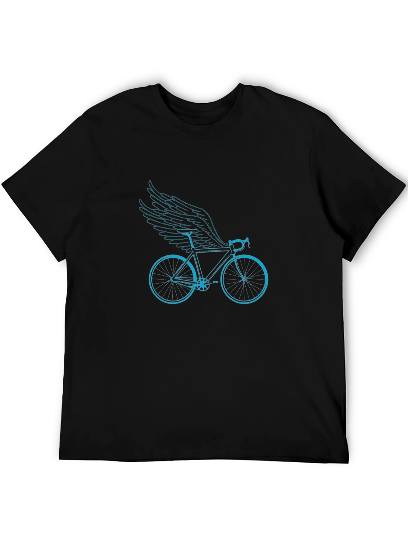 Winged Bicycle Graphic Tee - Black